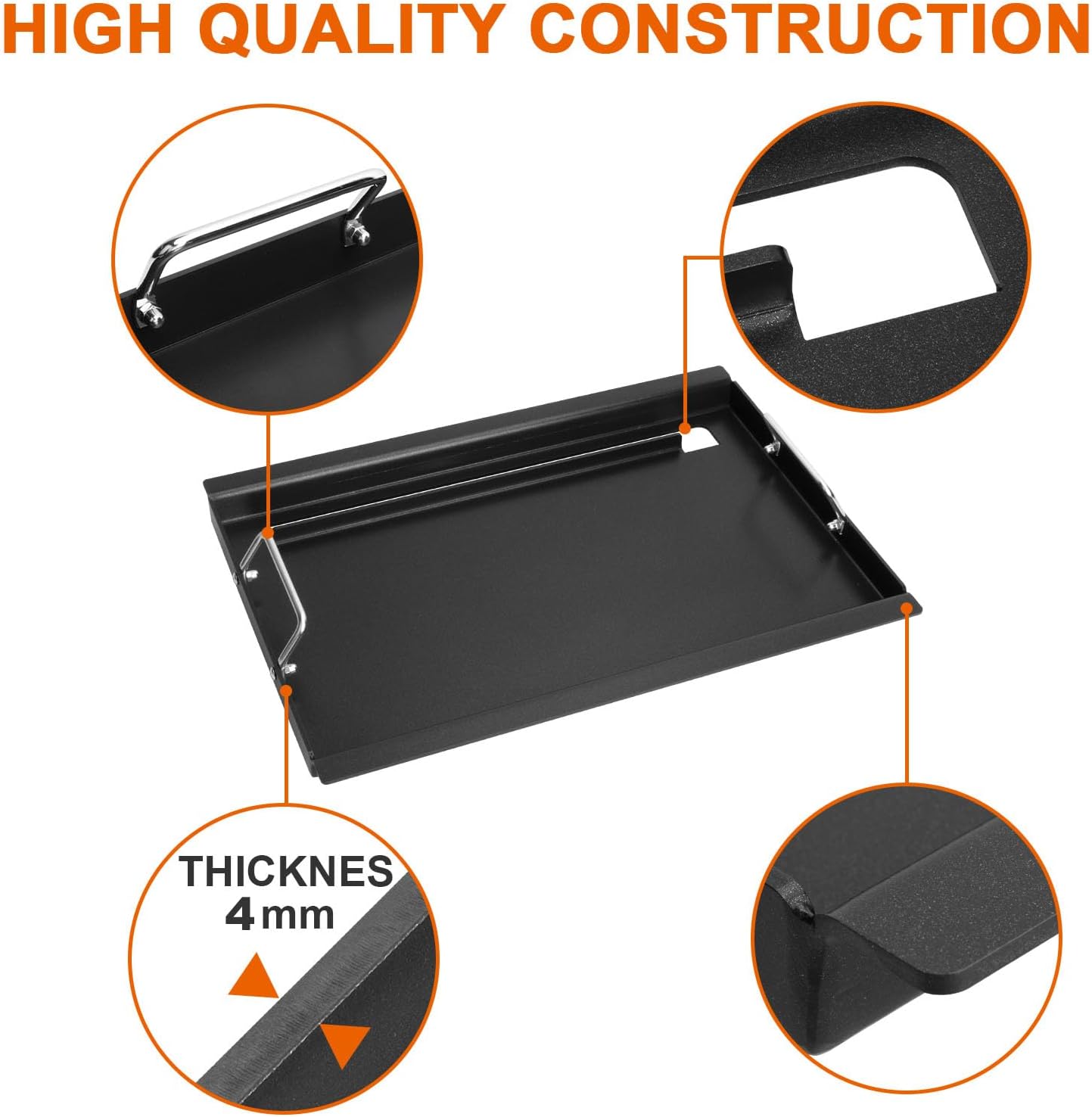 Full-Size Griddle Inserts for Charbroil Performance 5-Burner, Flat Top Griddle for Charbroil Grill 463450022 463451022 463448021 463449021 463455021 463458021, Replace for G426-0004-W1 G426-0005-W1