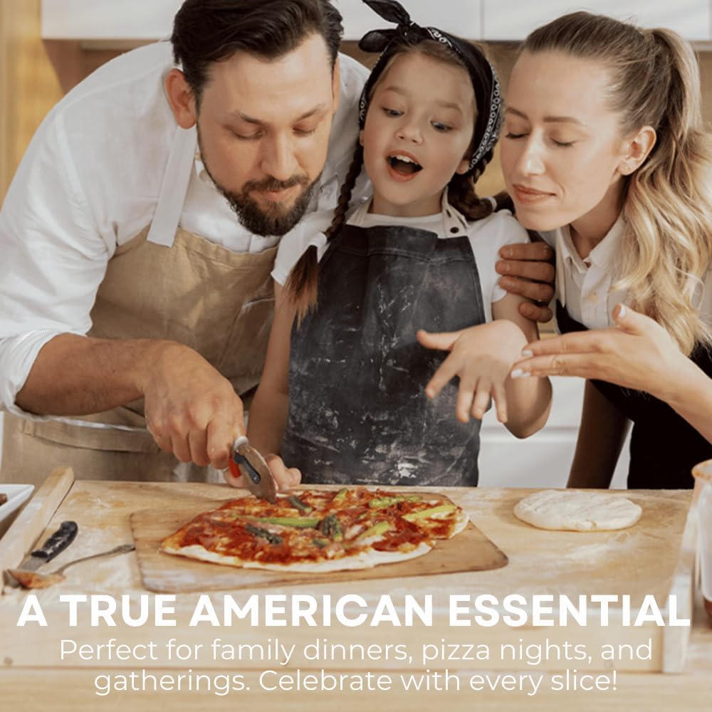 Patriot's Choice American Eagle Stainless Steel Pizza Cutter Wheel – Ultra Sharp with Built-In Finger Guard - Patriotic Kitchen Tools & Pizza Accessories Gift for Men - Dishwasher Safe 10"