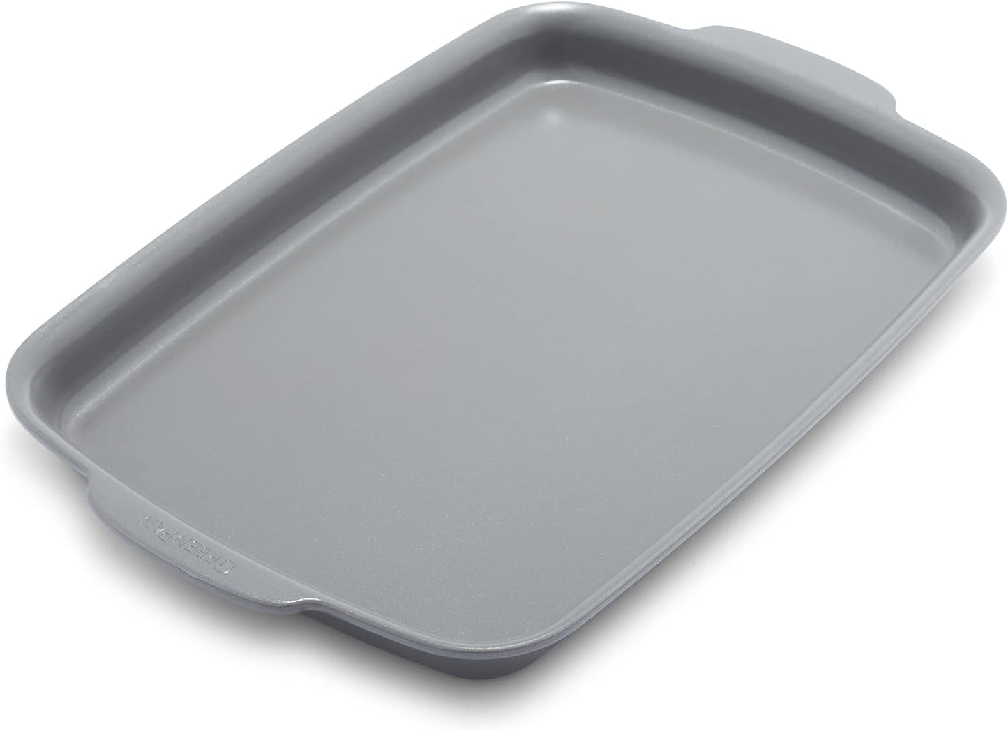 GreenPan Premiere Ovenware Healthy Ceramic Nonstick 13" x 9" Quarter Sheet Baking Pan, PFOA & PFAS-Free, Warp-Free Bakeware, Durable Quick Heating, Oven & Broiler Safe to 600F, Dishwasher Safe, Gray