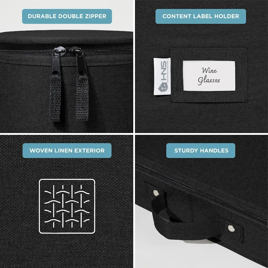 Hard Shell China Storage Containers (Black, 8 Pack China Storage Containers)