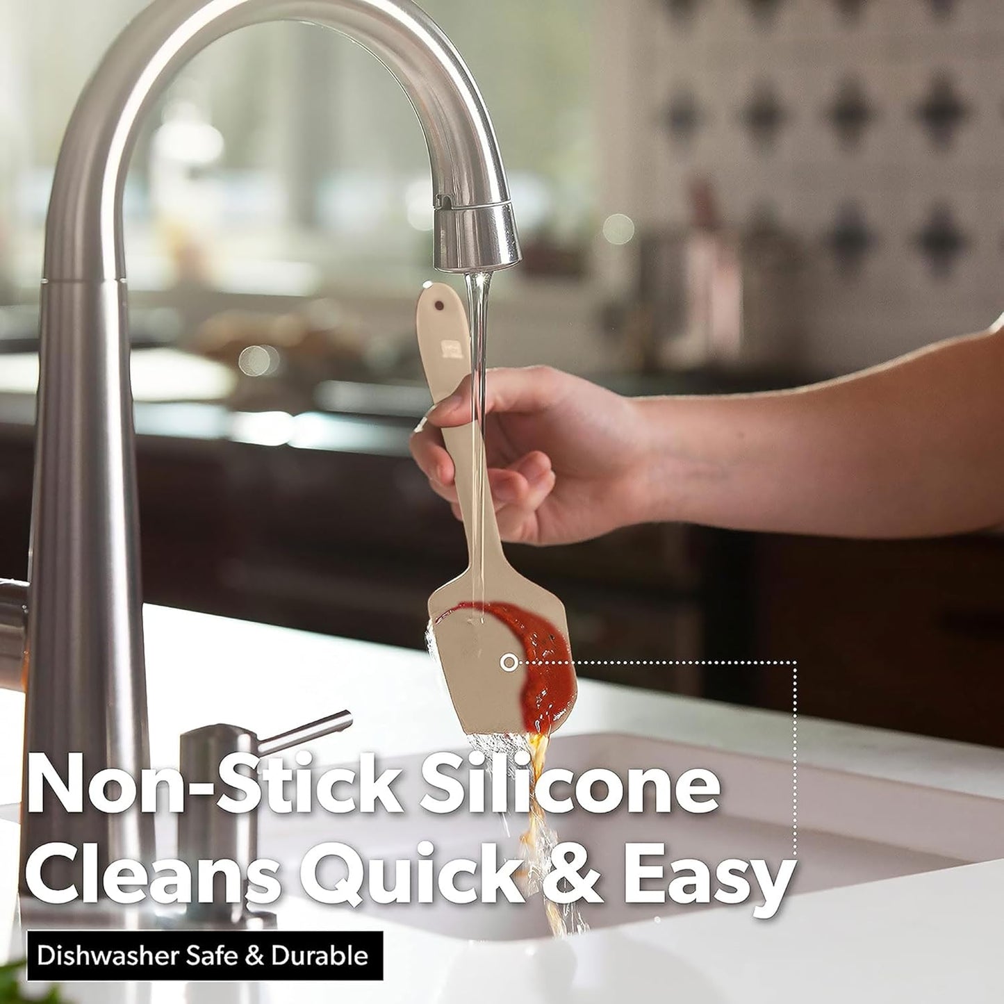 DI ORO Silicone Spatula Set - Rubber Kitchen Spatulas for Baking, Cooking, & Mixing - 600°F Heat-Resistant & BPA Free Silicone Scraper Spatulas for Nonstick Cookware - Dishwasher Safe (4pc, Clay)