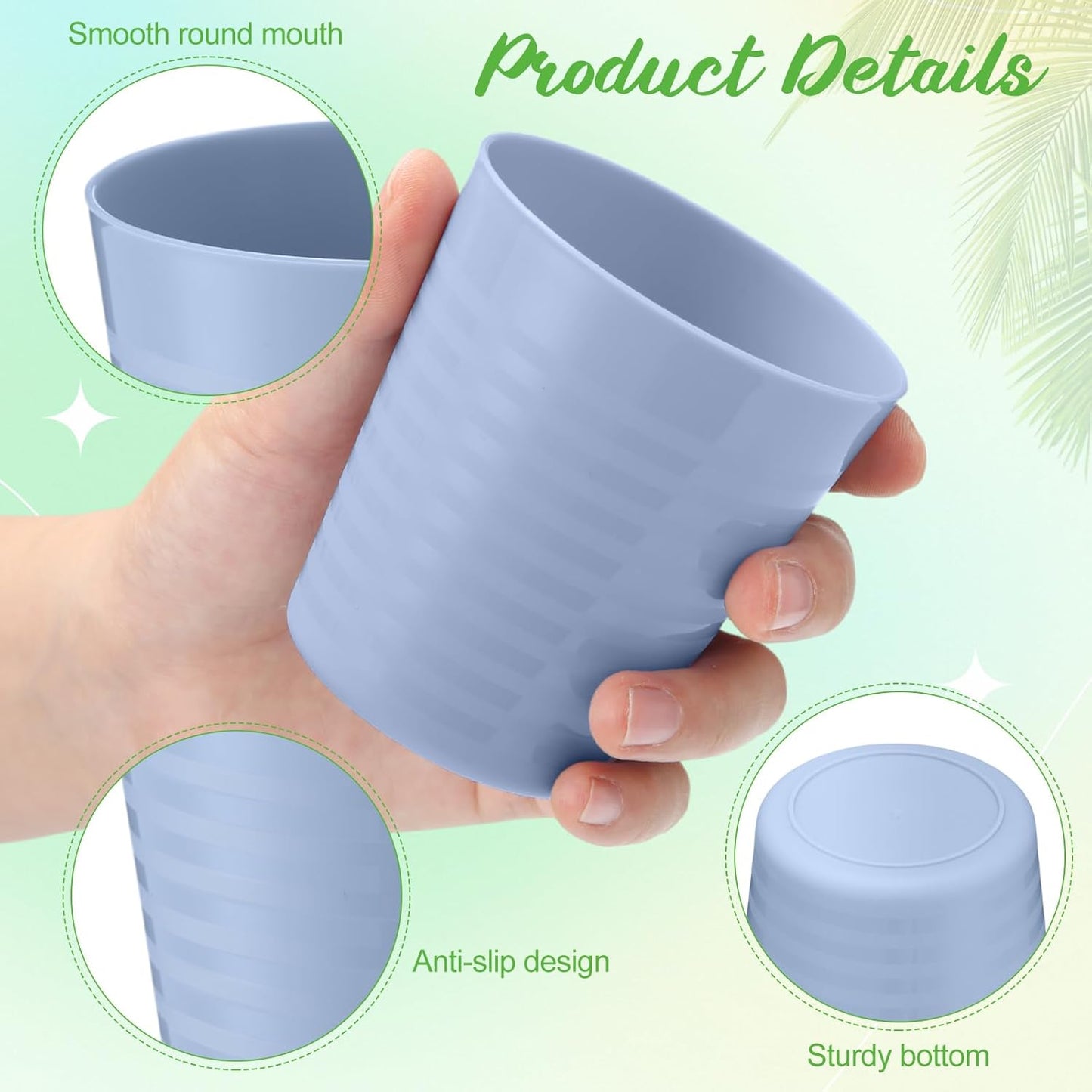 Eccliy 36pcs Kids Cups 8 oz Unbreakable Plastic Stackable Juice Reusable Tumblers Bulk Plastic Drinking Cups for Toddlers Baby Kids, Dishwasher Safe, 6 Colors(Pink color)