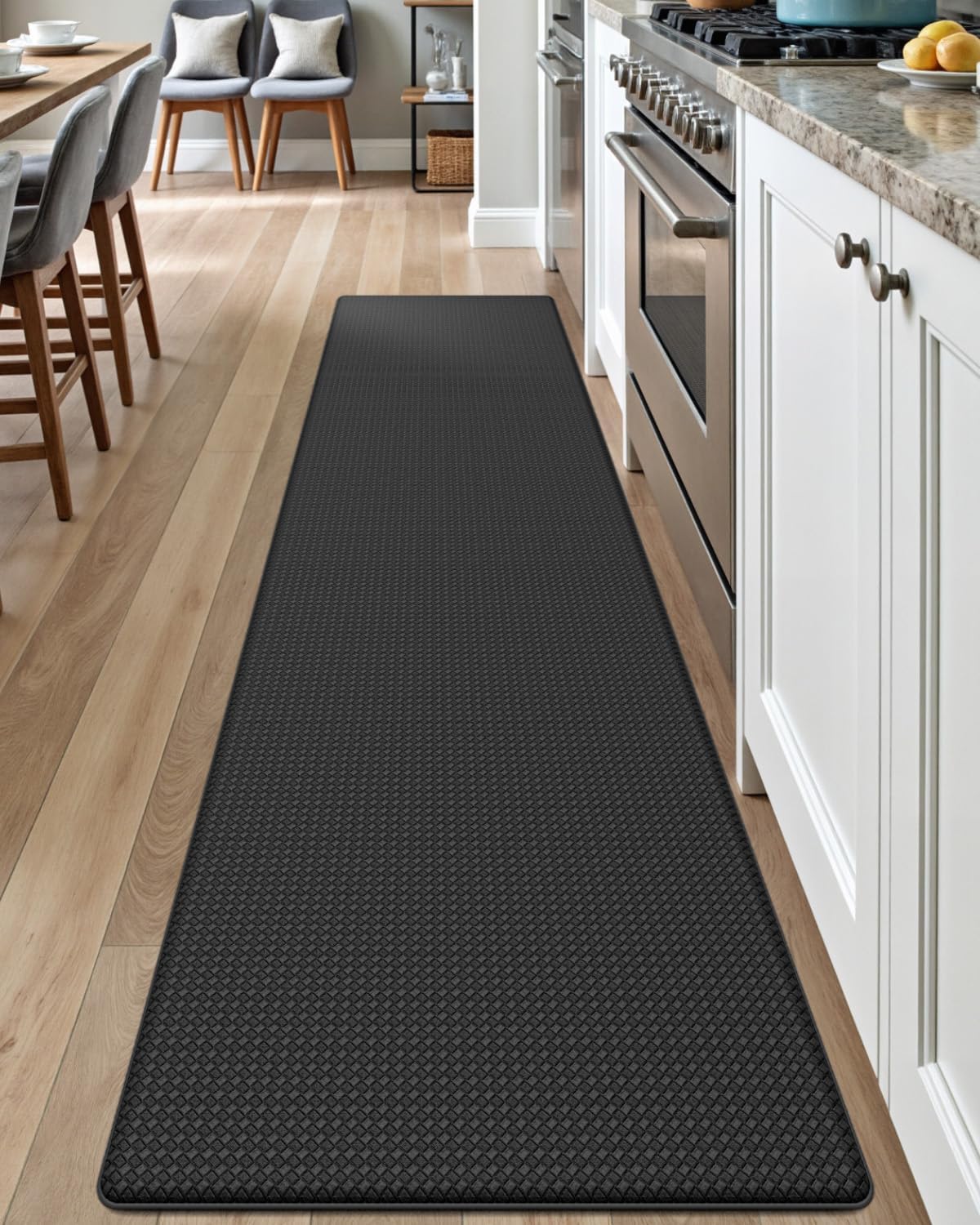 DEXI Kitchen Floor Mats Cushioned Anti Fatigue, 17x95, Long Standing Runner Rug Waterproof, Comfort Memory Foam Padded for Front Sink Laundry, Black