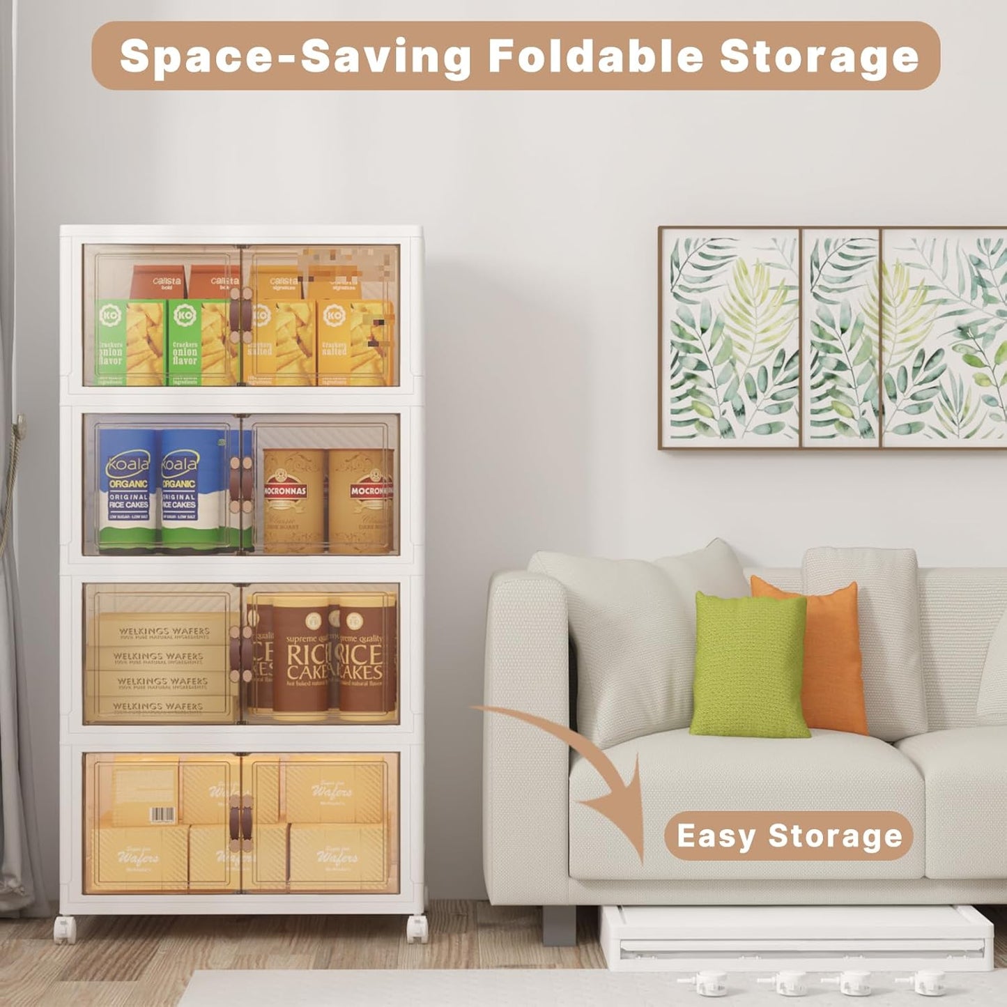 Extra Large Stackable Storage Bins with Lids and Wheels, Foldable Collapsible Closet Organizers,960QT-120QT/30GAL*8Pack Plastic Stackable Storage drawers for bedroom Dorm