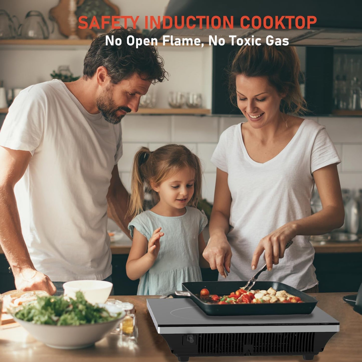 Induction Cooktop, TOPWISH Portable Hot Plate Electric Induction Burner, 10 Temp Levels up to 464°F, 110-120V Electric Stove Top Cooker with High Energy Efficiency & Kids Lock for Cooking, 1600W