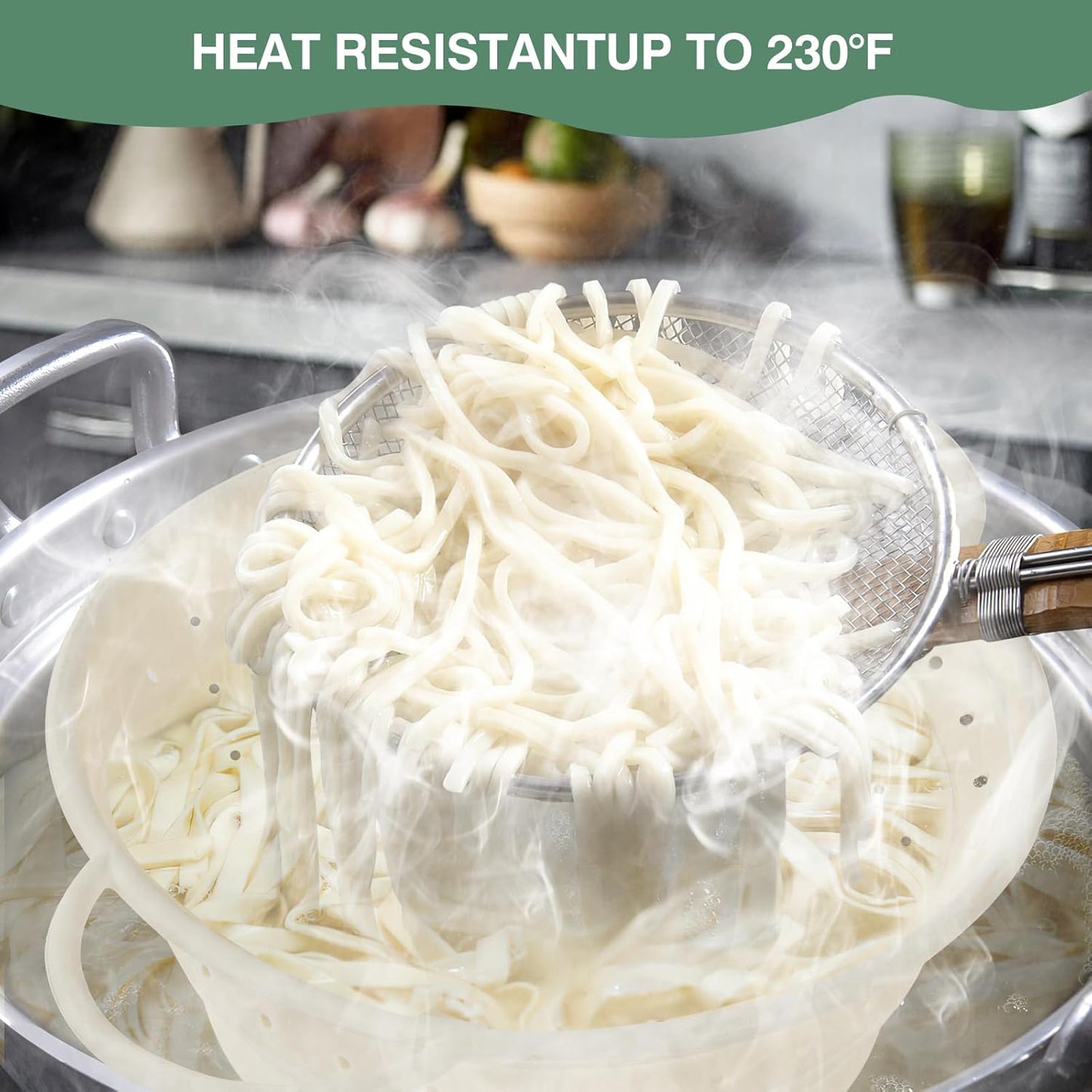 Strainers and Colanders, Silicone Collapsible Sink Collander, 13in, Strainers and Colanders for Kitchen, Large Drainer for Vegetable, Food, Pasta (White) (2)