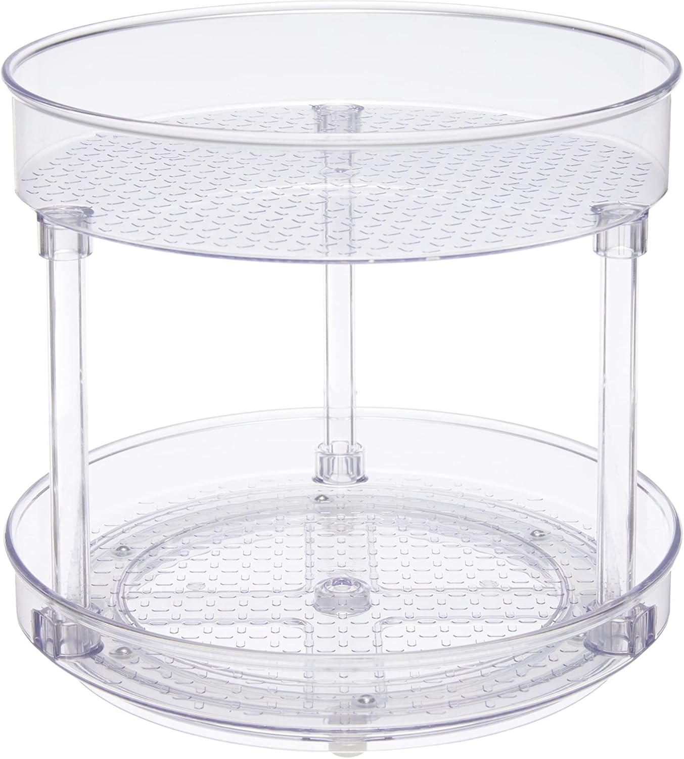 Amazon Basics Lazy Susan Turntable Organizer, 9" Diameter, 2 Tier, Clear