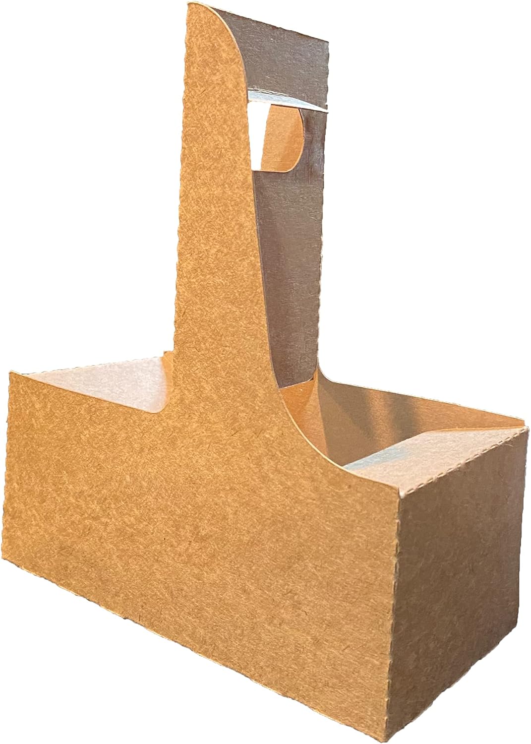 2 Cup Drink Carrier with Handle | Kraft Paperboard Cup Holder | Disposable Cup Holder for Hot or Cold Drinks | Cup Carrier for Food Delivery Services, Uber Eats, Door Dash (100)