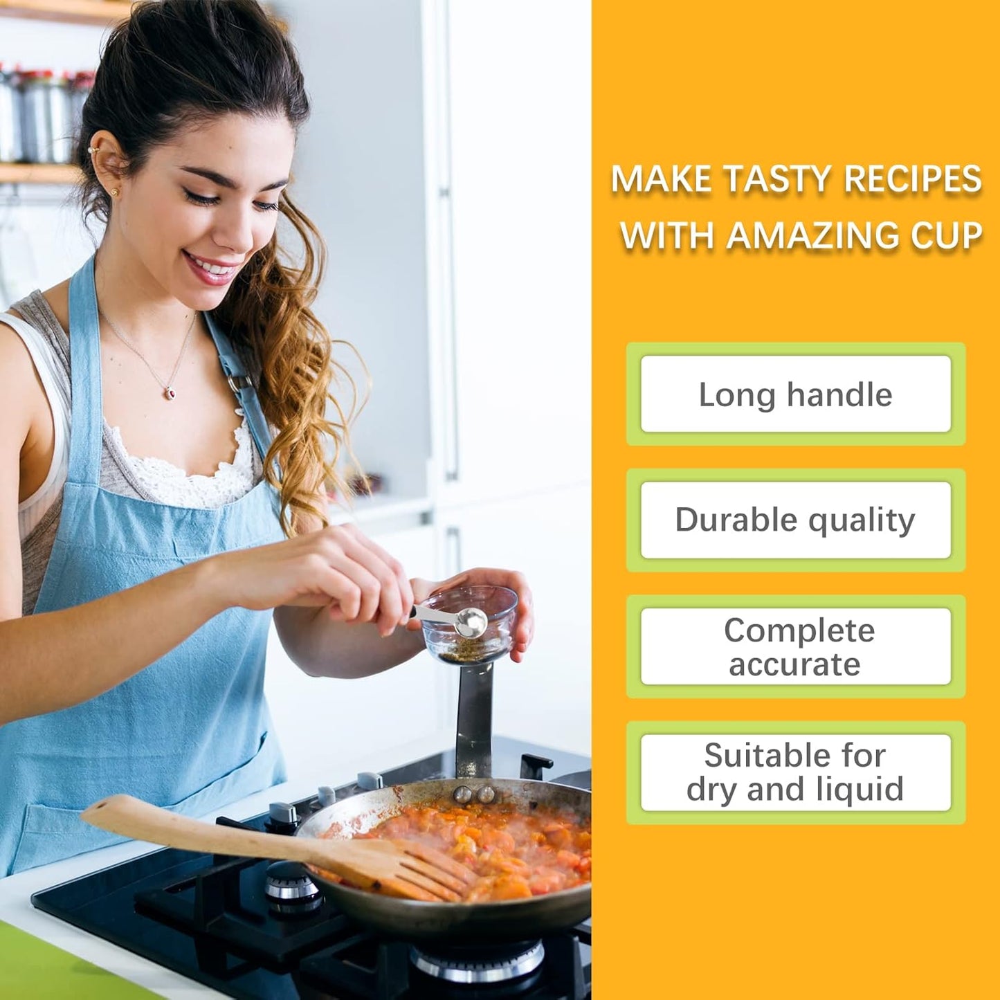 1PCS 1/2 Tbsp(1.5tsp, 1/4oz, 7.5ml) Single Measuring Spoon with Black Silicone Grip, Stainless Steel Individual Measure Scoop Only