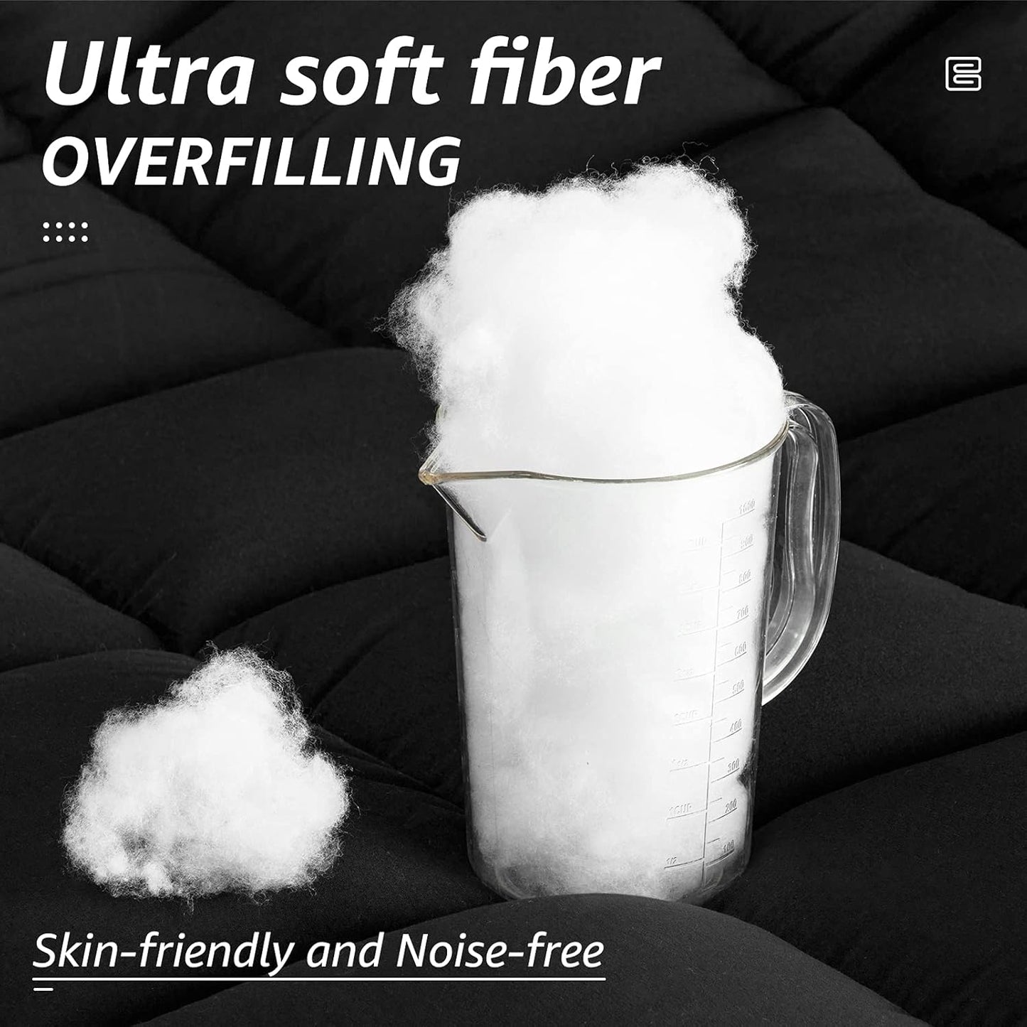 HYLEORY All Season Full Size Bed Comforter - Cooling Down Alternative Quilted Duvet Insert with Corner Tabs - Winter Warm - Machine Washable - Black