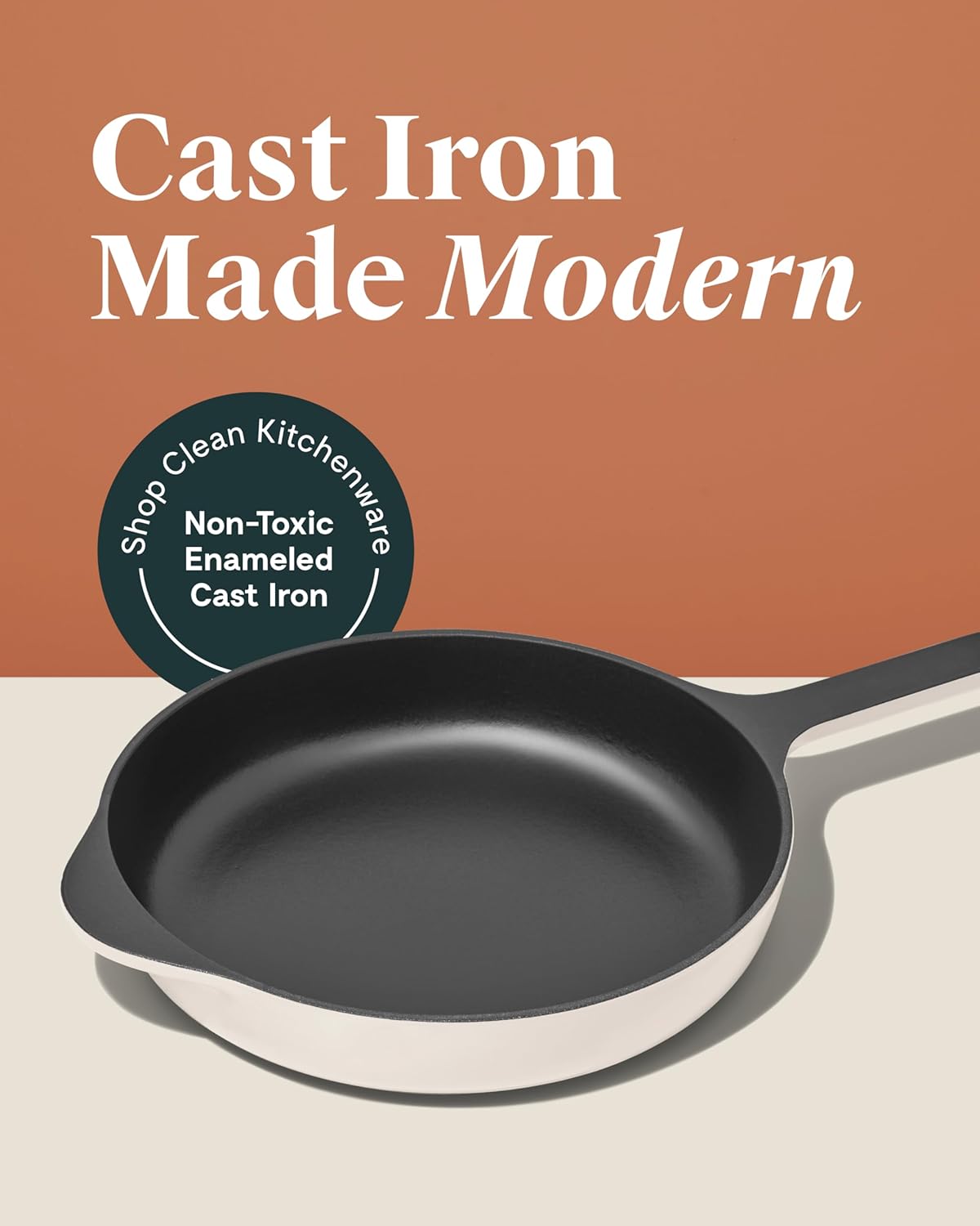 Caraway Cast Iron Skillet - 10.5” Enameled Cast Iron Pan With 3 Layer Enamel Coating - No Seasoning Required - Compatible With All Stovetops - Free From Forever Chemicals - Midnight Blue