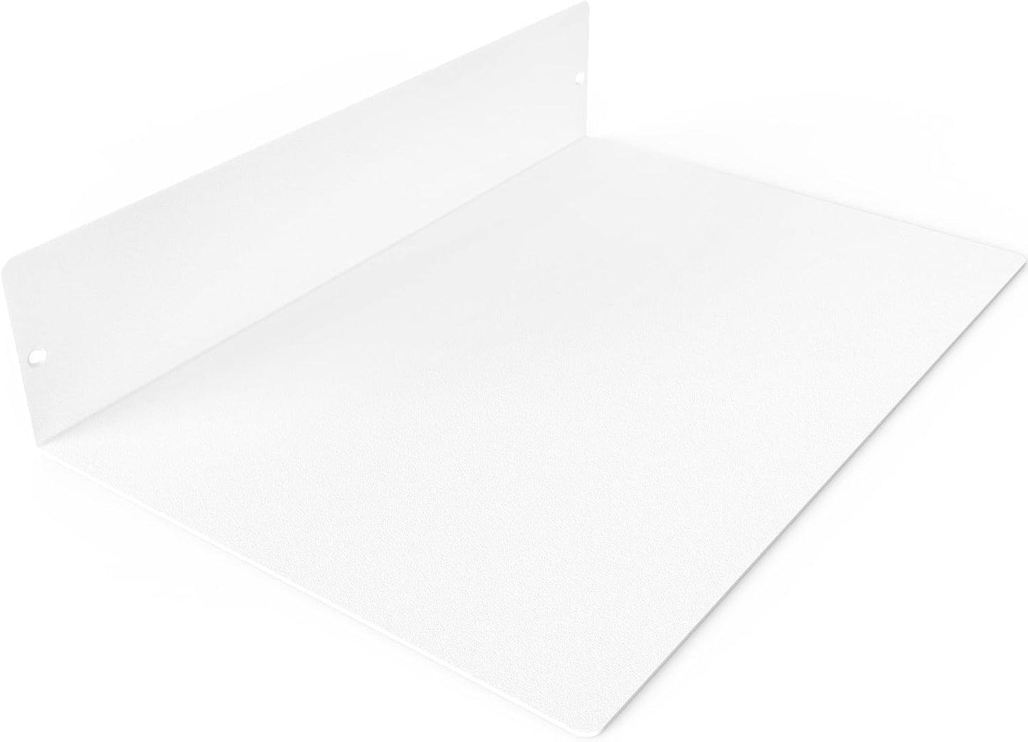 DIY CARTEL Made in USA Linear Floating Shelf - Forged USA Manufactured Steel - Industrial Heavy Duty Metal Wall Mounted Modern Rustic Farmhouse Designed Shelf (12-in X 8-in Powder Coated White)