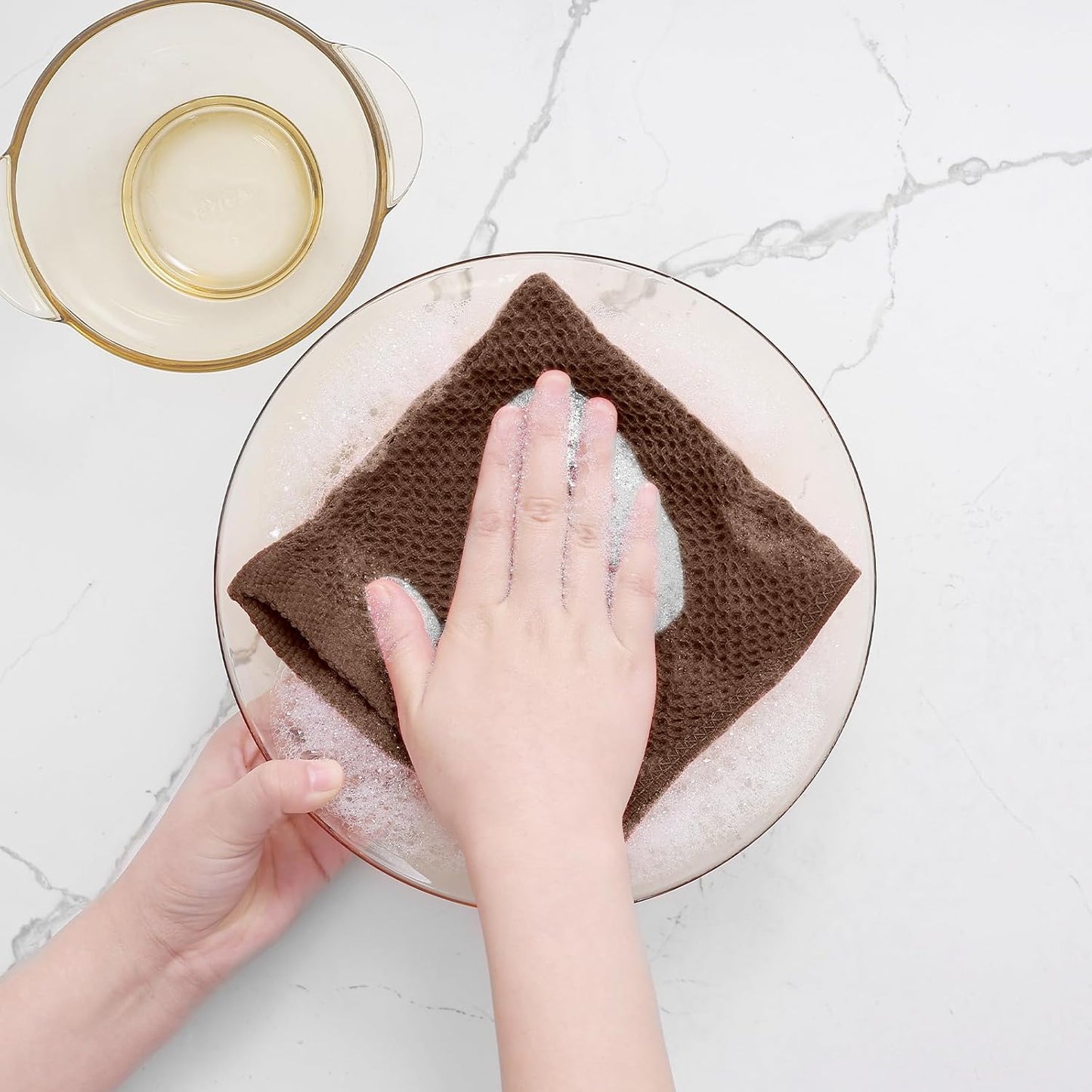 Homaxy 100% Cotton Waffle Weave Kitchen Dish Cloths, Ultra Soft Absorbent Quick Drying Dish Towels, 12 x 12 Inches, 8-Pack, Coffee