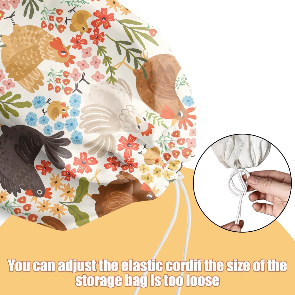 Chicken Plastic Bag Holder, Wall Mount Grocery Bag Holder, Plastic Storage bag, Pull Rope Free Adjustment, Plastic Bag Holders for Grocery Bags, Plastic Bag Dispenser for Home Kitchen