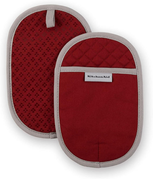 KitchenAid Asteroid Pot Holder 2-Pack Set, Smoked Paprika Red, 6.5"x10"