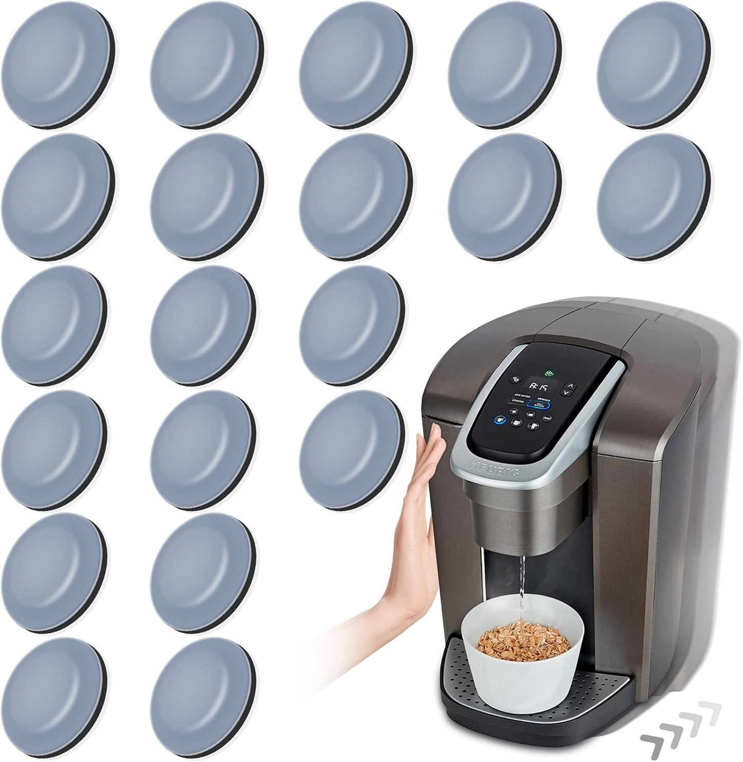 Appliance Sliders for Kitchen Appliances, 20 PCS Self-Adhesive Small Kitchen Appliance Slider for Coffee Maker, Air Fryer, Pressure Cooker, Combination Water Boilers & Warmers