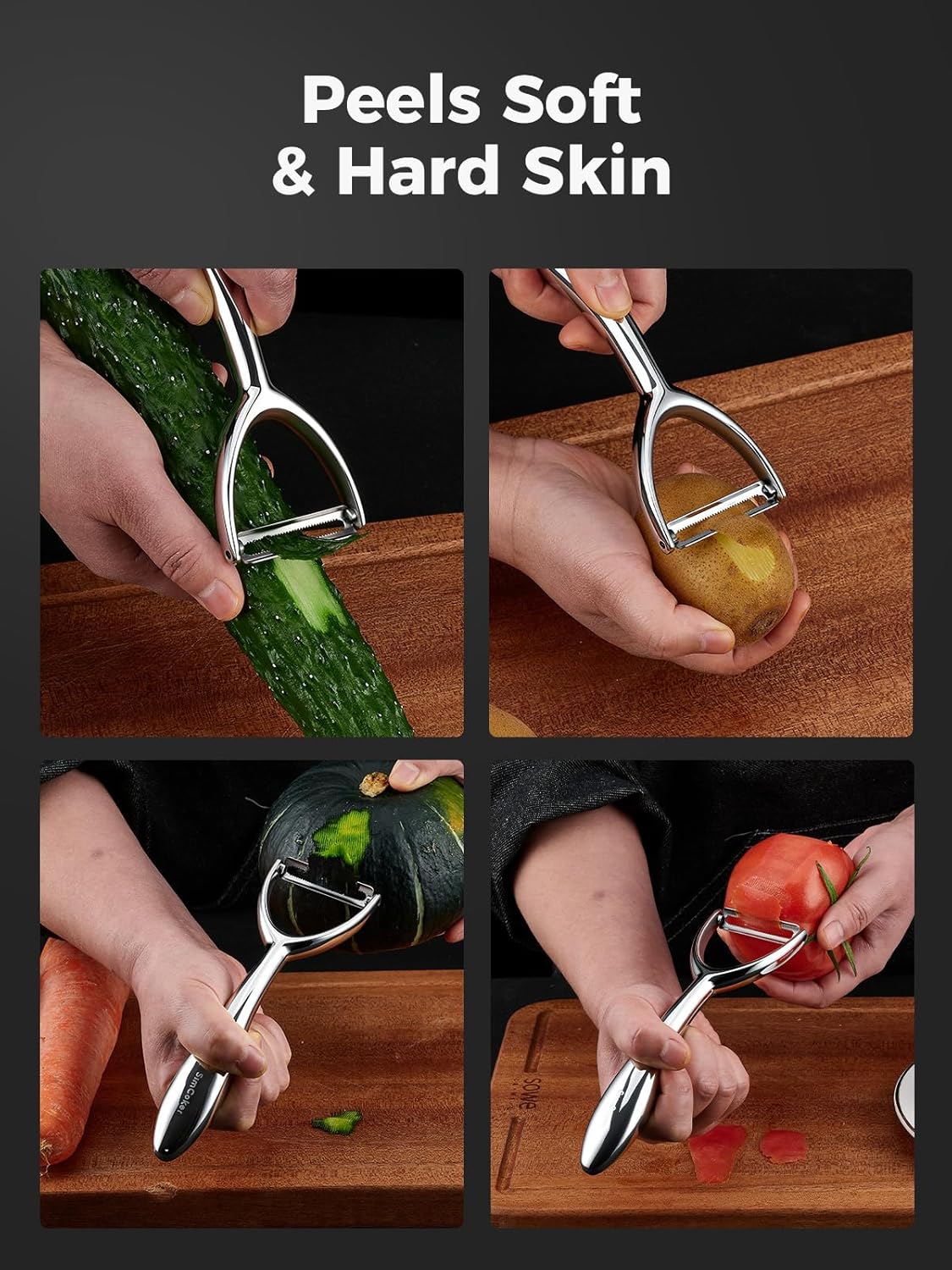 Premium Vegetable Peeler for Kitchen – 304 Stainless Steel, Ultra Sharp Blade, Ergonomic Handle, Dishwasher Safe, 5-Year Warranty