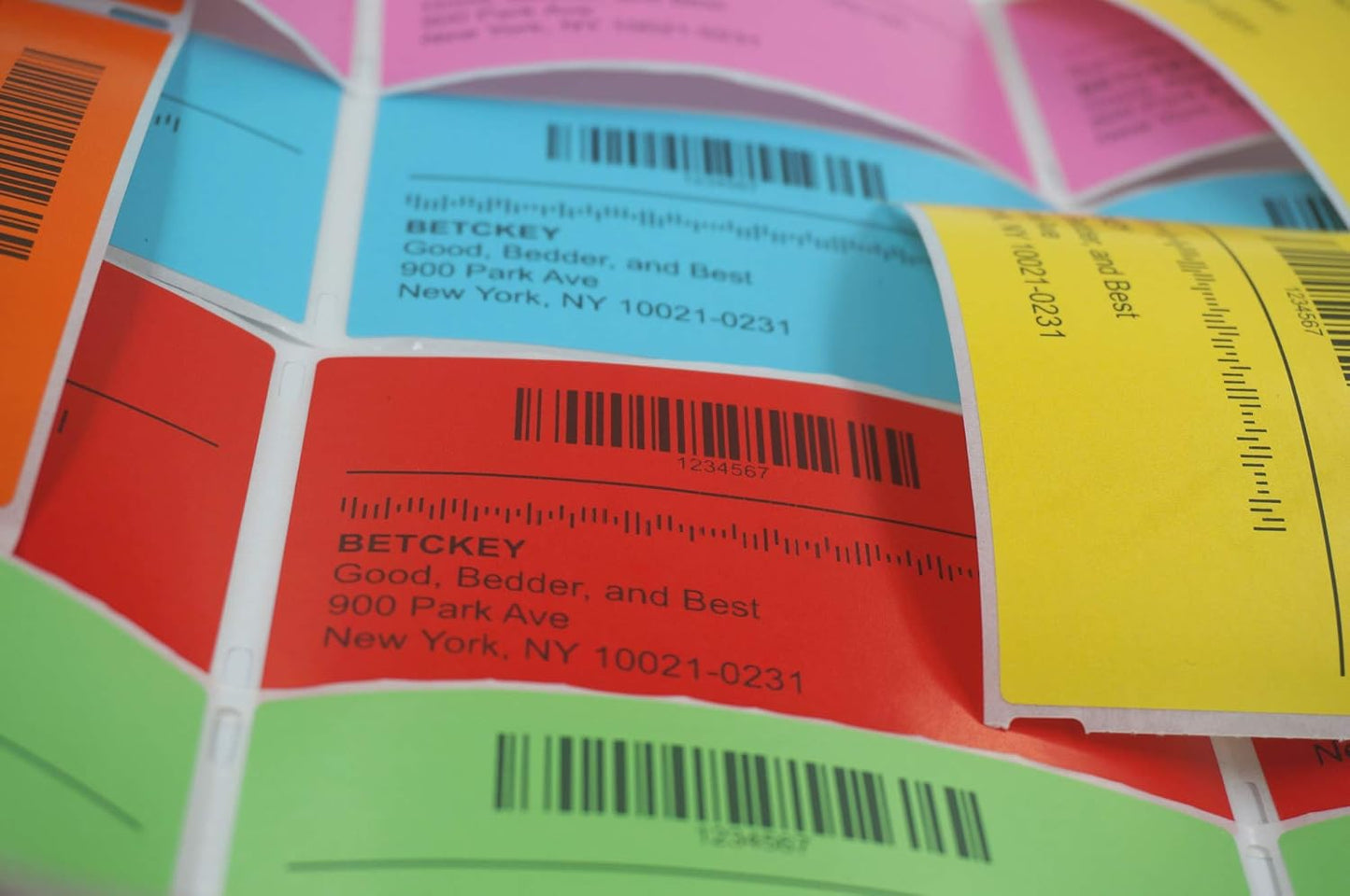 BETCKEY - 4" x 2.5" Shipping & Multipurpose Labels Compatible with Zebra & Rollo Label Printer,Premium Adhesive & Perforated[Pink, 6 Rolls, 3720 Labels]