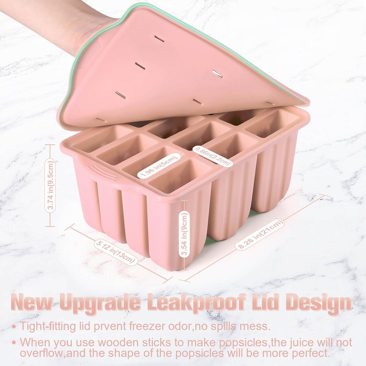 Silicone Popsicles Molds,Ice Pop Cream Mold Set Homemade Toddler Popsicle Maker For Kids Para Paletas De Helado Kulfi BPA Free, with 50 Sticks, 50 Bags,50 wire Ties (Pink)