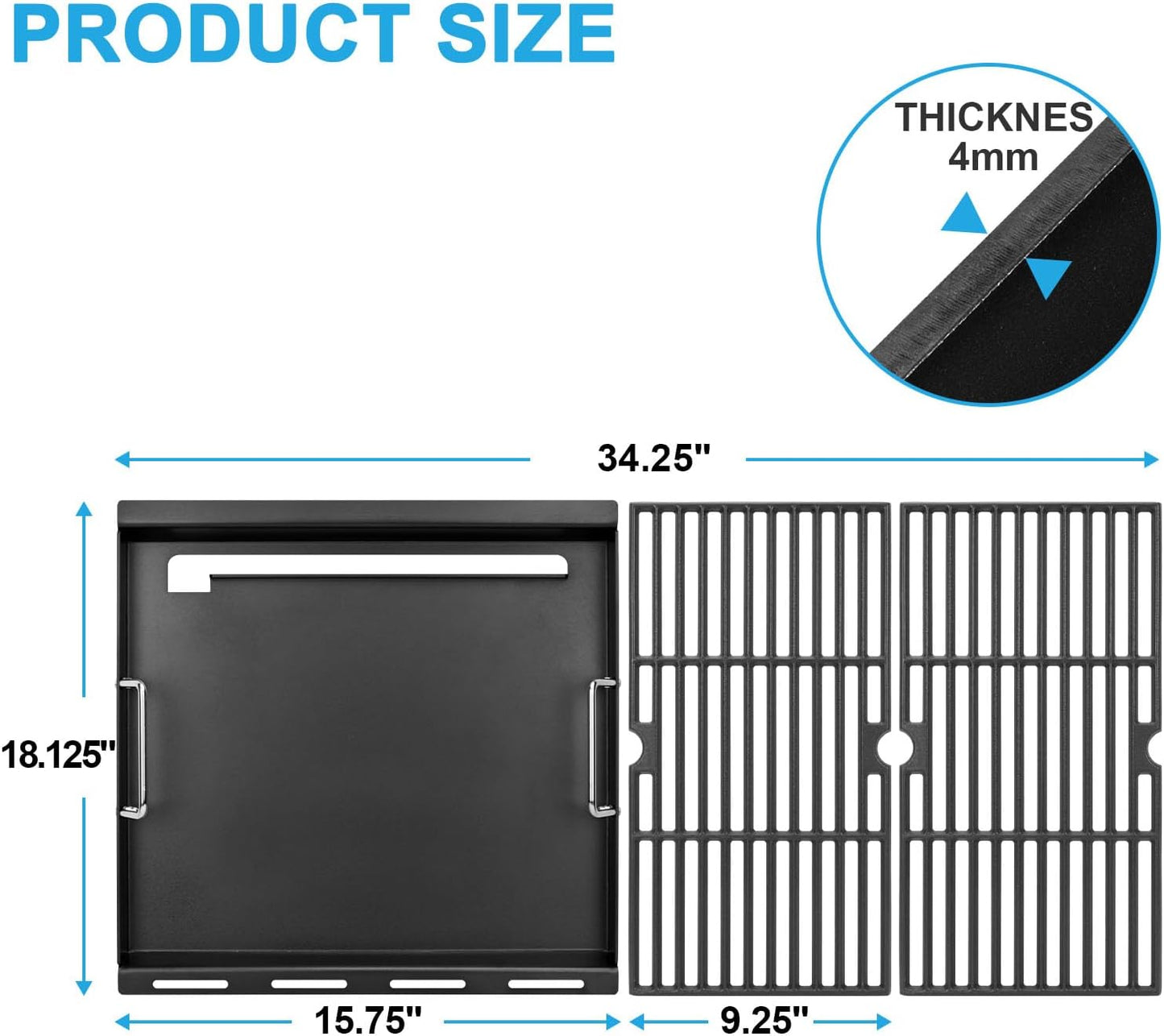 Griddle Inserts for Charbroil Performance 6 Burner Grill, Flat Top Griddle for Charbroil Grill 463245917 463238218 463276517 466245917, 463347017 463349917, Replace for G470-0002-W1 G470-0003-W1