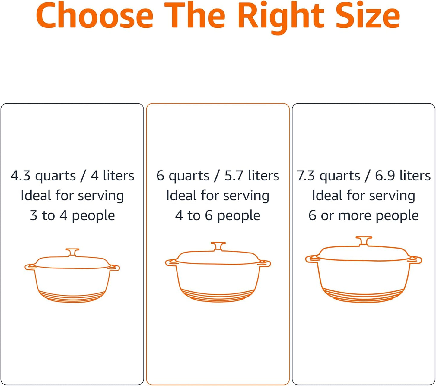 Amazon Basics Cast Iron Dutch Oven Pot with Lid, Enameled, Round, Dual Handles, Heavy-Duty, Large, 7.3-Quart, White