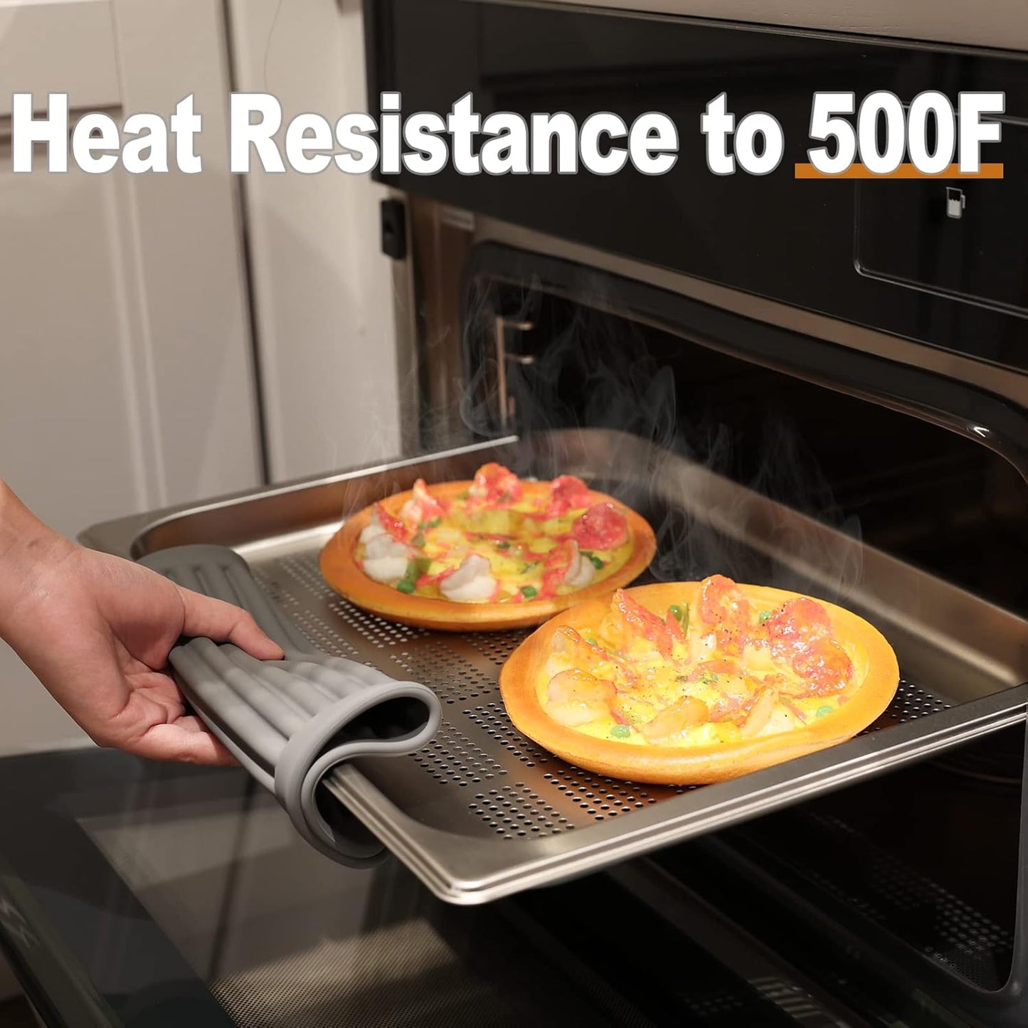 Joyhalo Trivets for Hot Dishes - Hot Pads for Kitchen, Silicone Trivets for Hot Pots and Pans, Hot Plates to Protect Table, Quartz Countertops Heat Resistance to 480°F, Set of 2, Grey