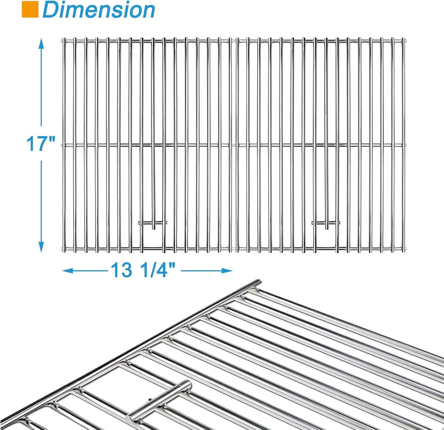 17" Grill Grates for Nexgrill 4-Burner 720-0830H 720-0783E Nexgrill Replacement Parts 5 Burner 720-0888N 720-0888 720-0697, Cooking Grate Grill Parts for Kenmore, Uniflame and More