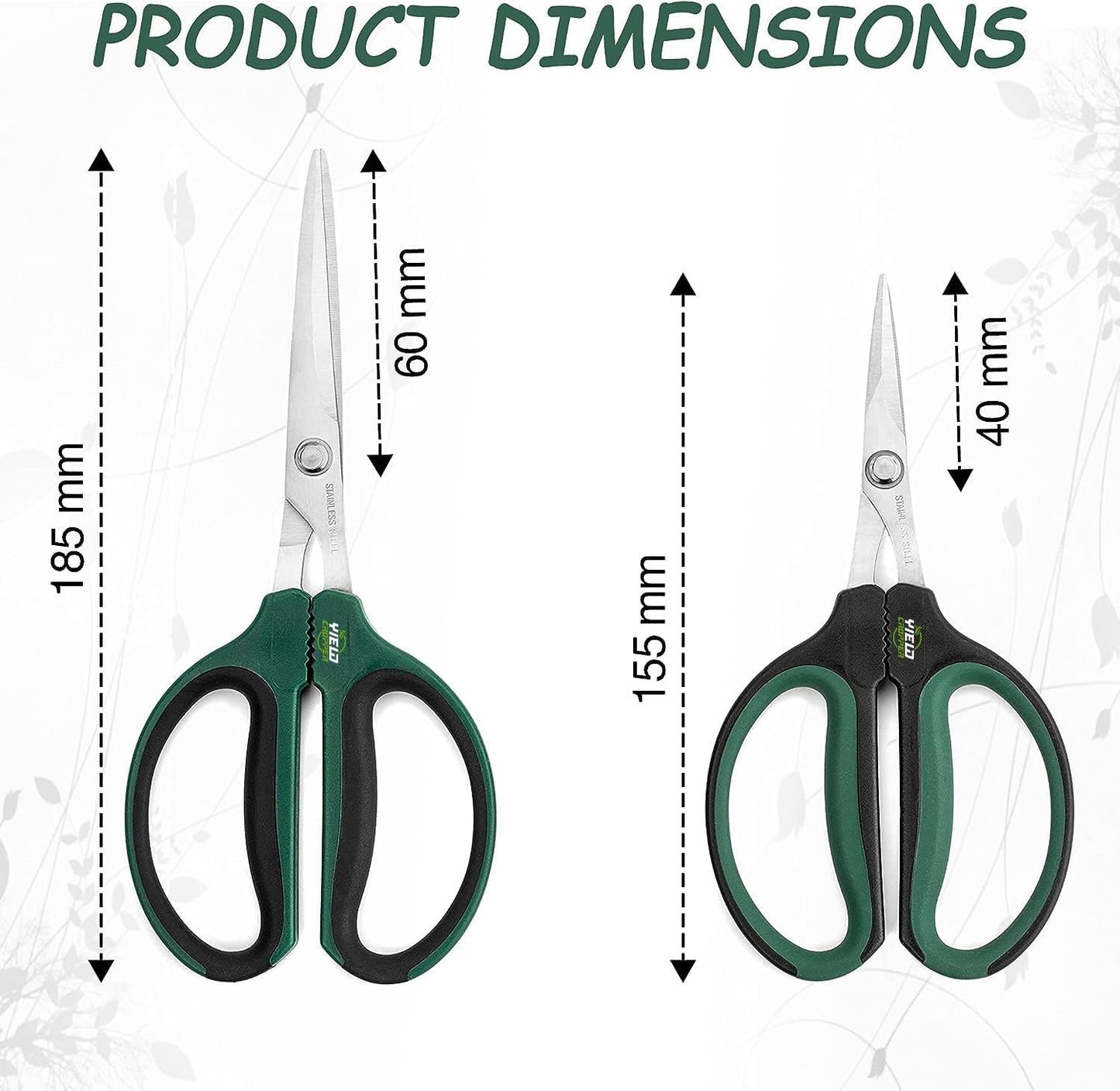 Hydroponic 2-Pack Bonsai Scissors and Plant Trimming Shears Set - Stainless Steel Pruning Shears for Indoor Gardening, Succulent Harvest, and Precision Plant Care