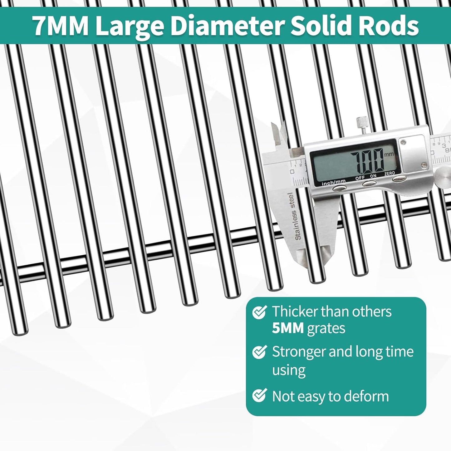 18 7/8" 304 Stainless Steel Grill Grates for Weber Genesis ii E-610 S-610 Genesis ii LX E-640 S-640 Genesis 2 Grill Parts for Weber Genesis ii 600 Series 66803 66096 Gas Grills 3 Pack