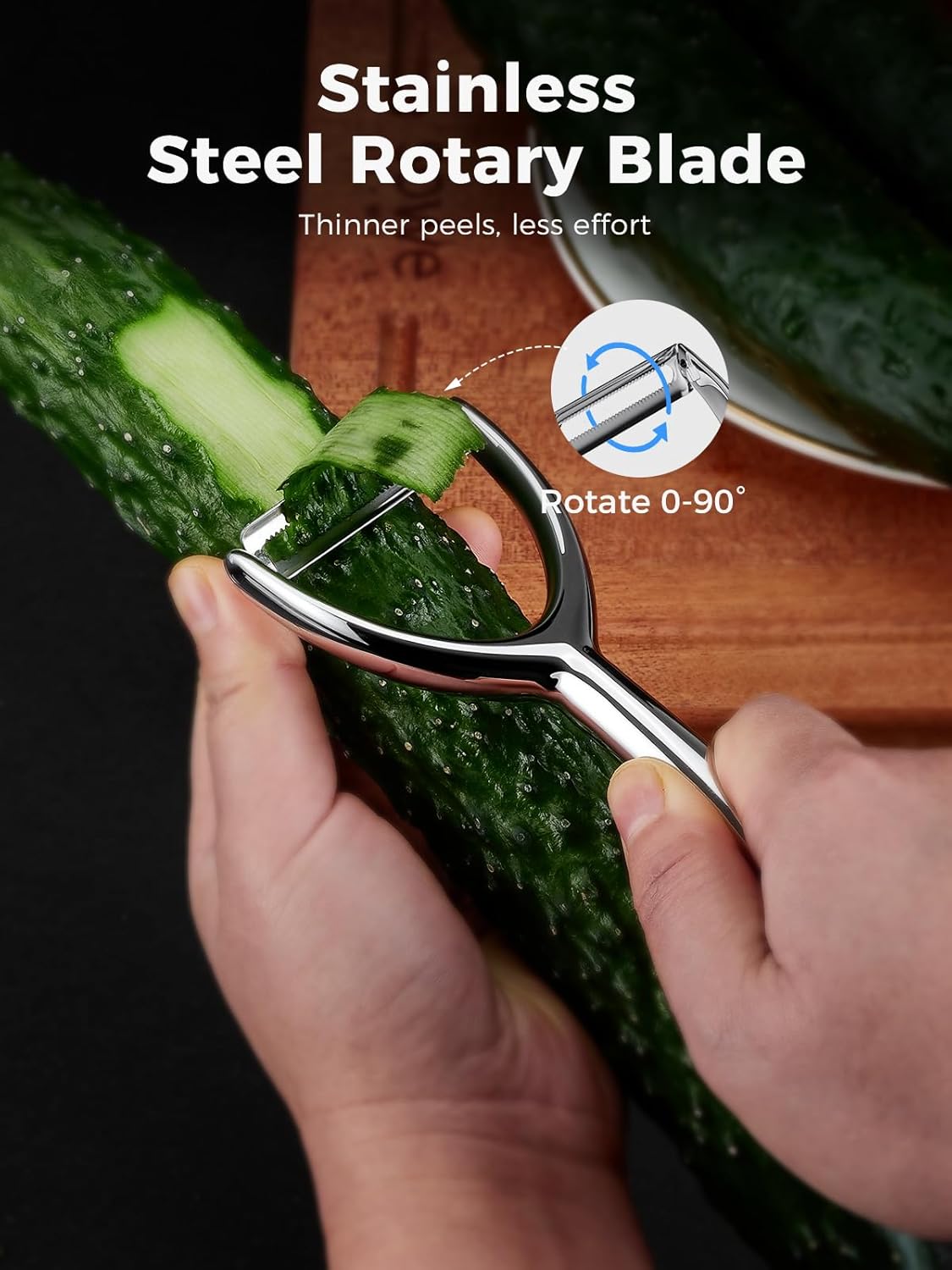 Premium 304 Stainless Steel Peeler Set – Ultra Sharp Y & I Peelers with Ergonomic Non-Slip Handle, Multifunctional Kitchen Fruit and Vegetable Peeler, Dishwasher Safe