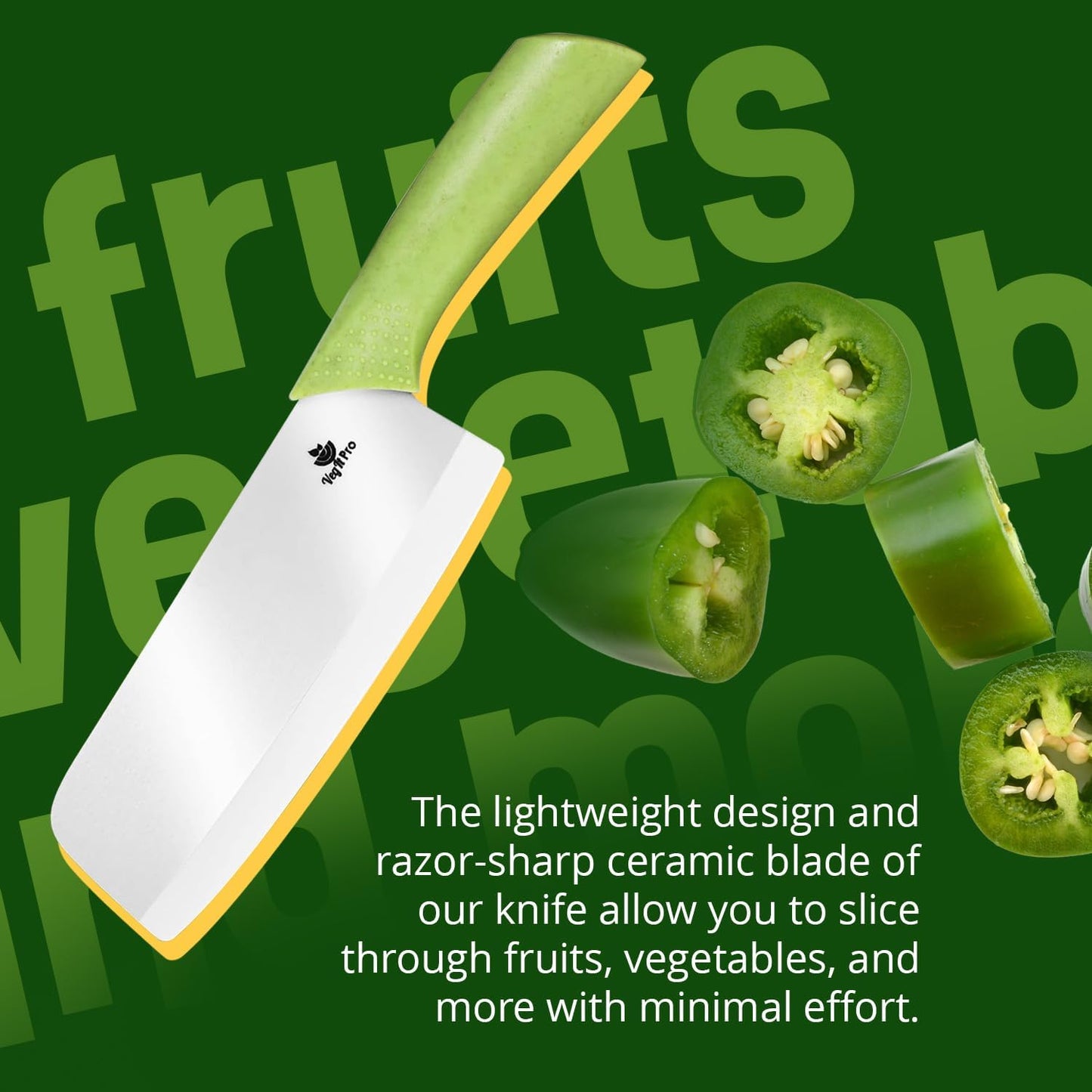 Durable Ceramic Knife for Chopping Vegetables & Fruits, 6” Non-Reactive and Professional Ceramic Chef Knife for Clean Cutting, Sharp Santoku Blade with Ergonomic Handle, Gift-Ready Kitchen Knives