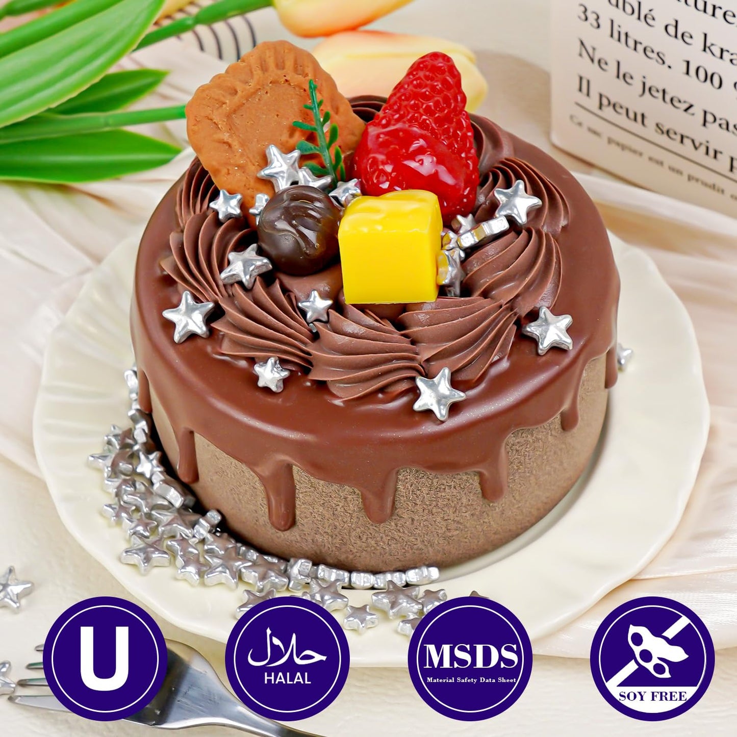 Dazzjoy Edible Silver Star Sugar Sprinkles, 4.23oz, Mix Size, Candy Star Sprinkles for Cake Decorations and Cupcake Toppers, Ice Cream, Wedding Party Valentines Easter Supplies