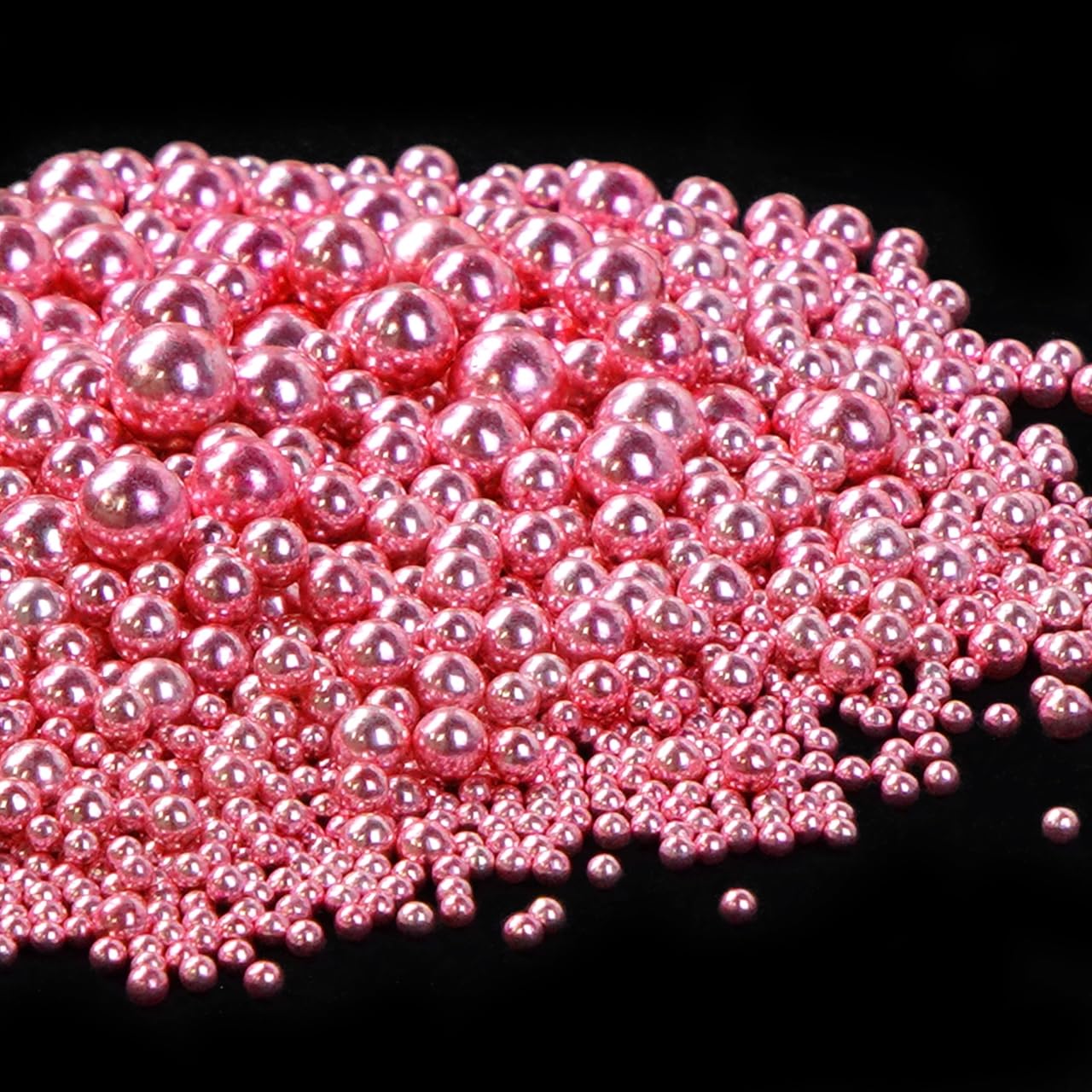 Dazzjoy Edible Rose Gold Pearl Sugar Candy Sprinkles, Mix Size, 4.58oz, Sprinkles for Cupcake Decorating, Baking Cake Decorations, Wedding Party Valentines Easter Supplies