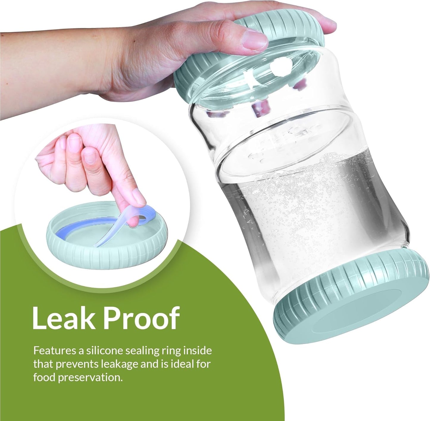 40oz Glass Pickle Jar with Strainer Flip - Pickle Storage Container with Airtight Lid, BPA-Free, Dishwasher Safe, Fermentation Hourglass Jar for Kimchi, Olives, Jalapeno, Gherkins (Blue)