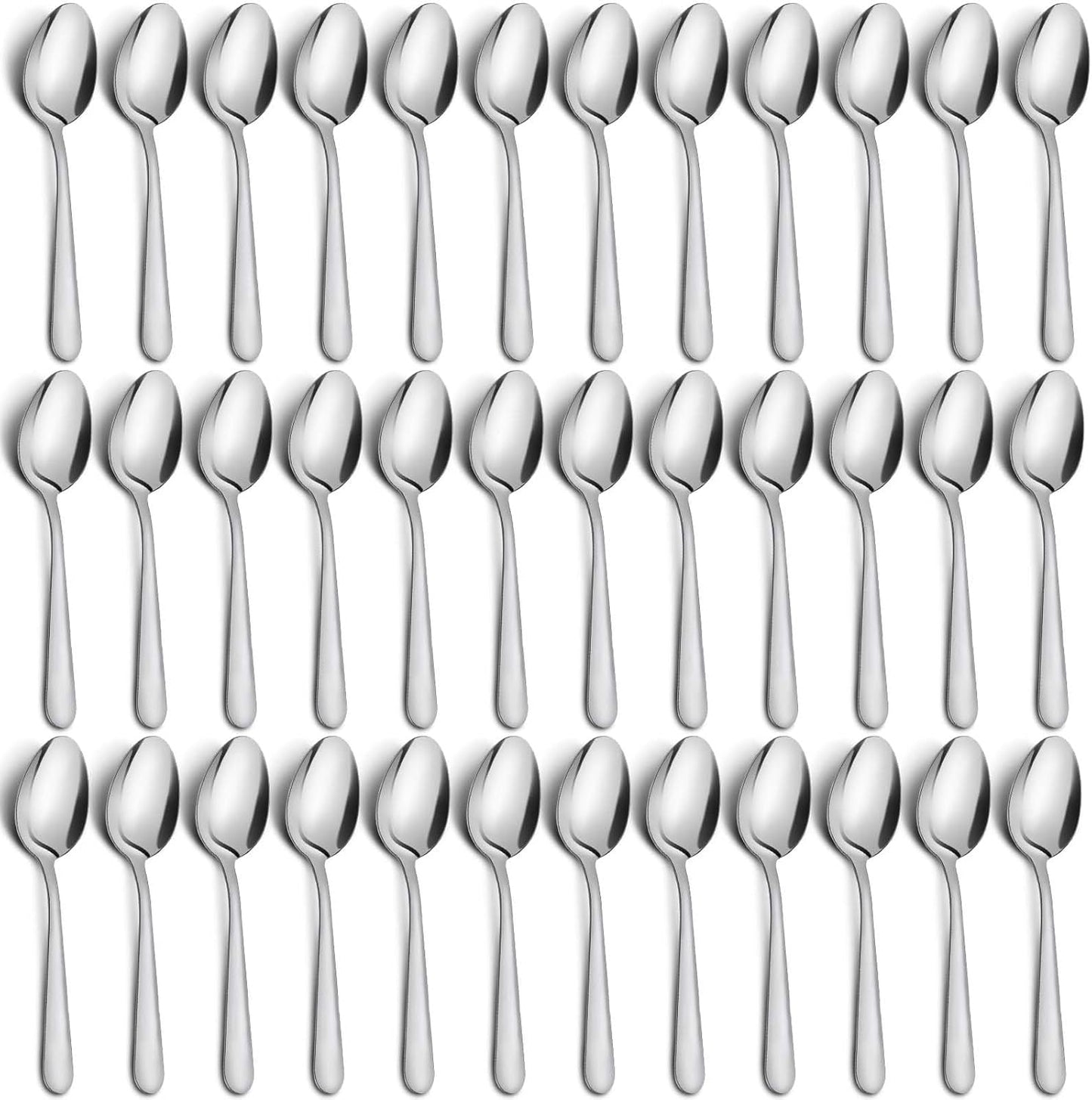 36-Piece Dinner Spoons Set, Funnydin 6.7" Stainless Steel Spoons Silverware, Durable Dessert Spoons, Table Spoon Use for Home, Kitchen and Restaurant - Mirror Polished, Dishwasher Safe