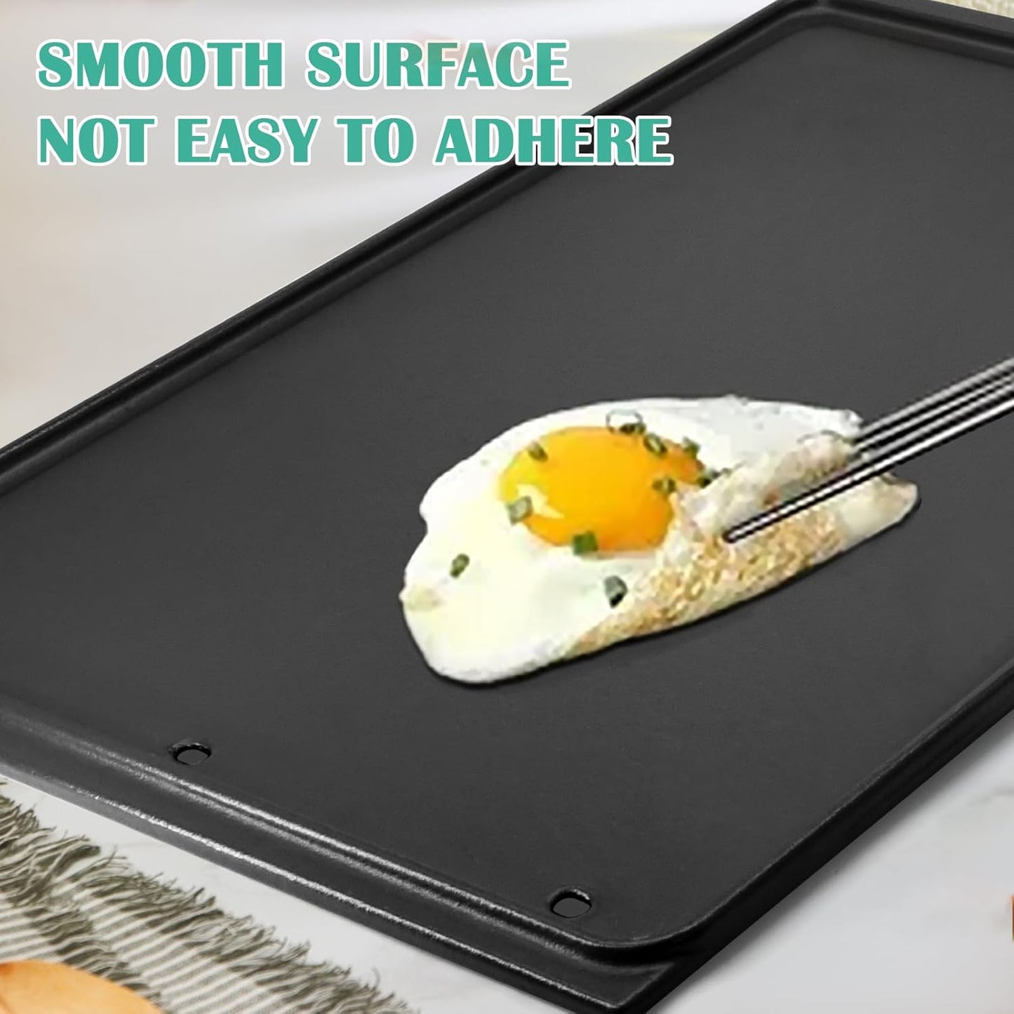 Hiorucet Cast Iron Griddle, Reversible Griddle Plate for Napoleon Prestige 500, Pro 500, Built-In 500, LEX Series, 485, 665, 605, 730, 825, 56040, 56041 - 2-Sided Cooking Flat Top Pan