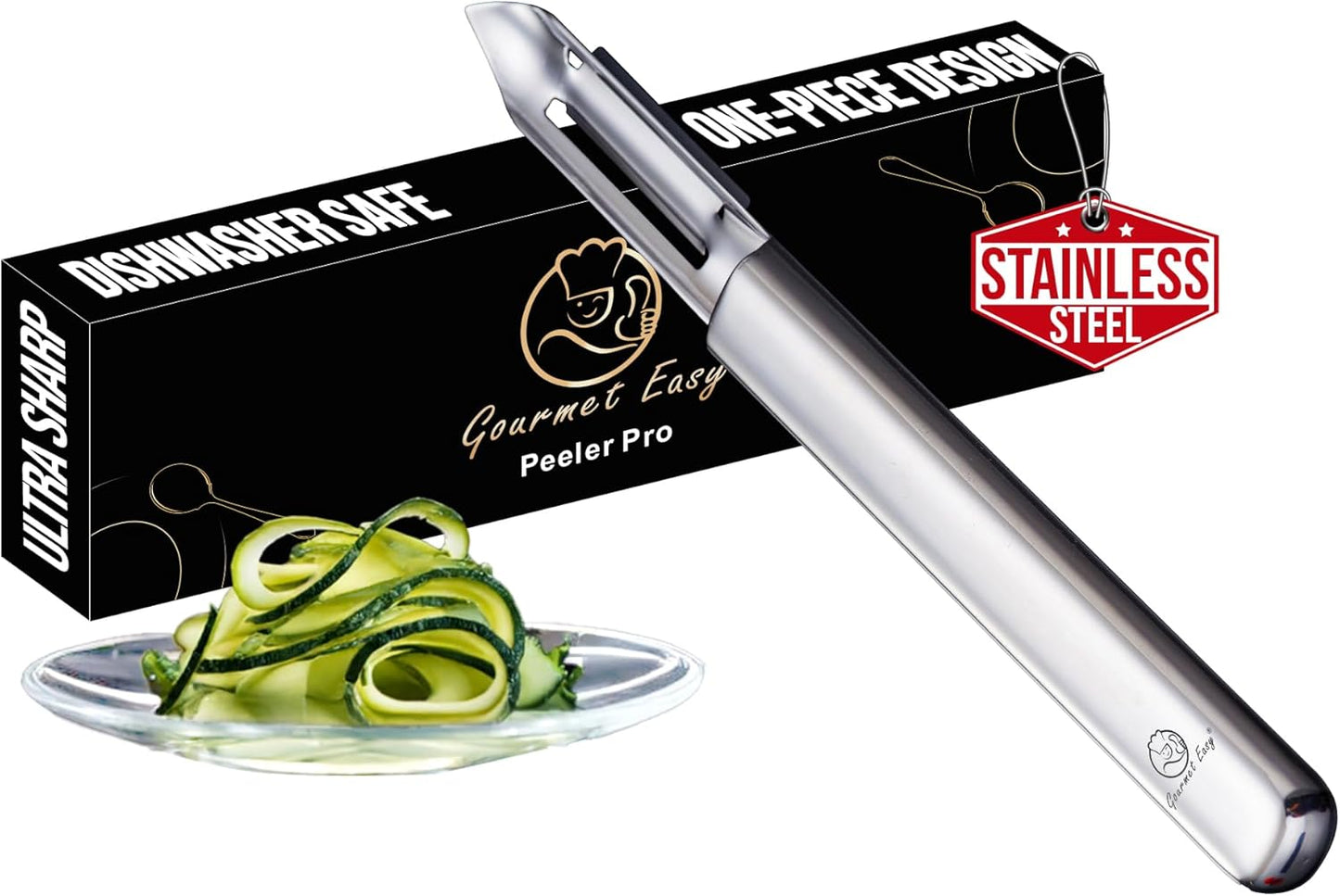 Vegetable Peeler, Ultra Sharp Potato Peeler, Best for Veggie & Fruit, Seamless One-Piece Design, Peel Both Ways - Left & Right-Hand Friendly, Dishwasher Safe, 5-Year Warranty