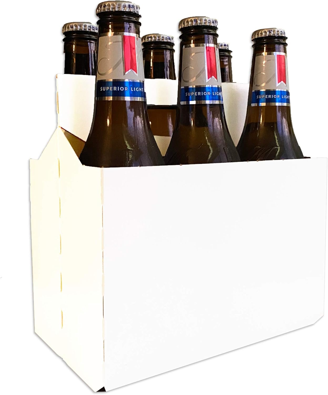 6 Pack Cardboard Bottle Holder [Econo Pack] | Fits 12-16oz bottles | For Safe and Easy Transport of Beer, Soda and Other Bottled Products | 140 Pack