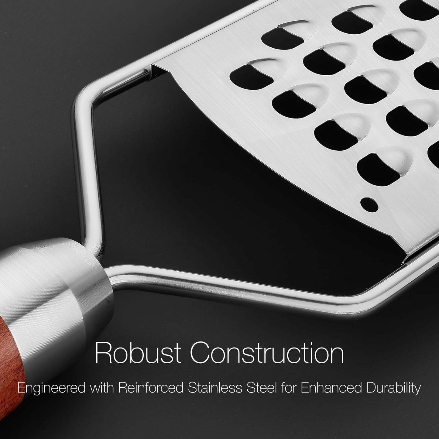 KULUNER Professional-Grade Lemon Zester with Ultra-Coarse Blades, Heavy-Duty Cheese/Vegetable Grater, Solid Wood Handle Design - Rust-Resistant Durable, Essential Kitchen Tool (B1)