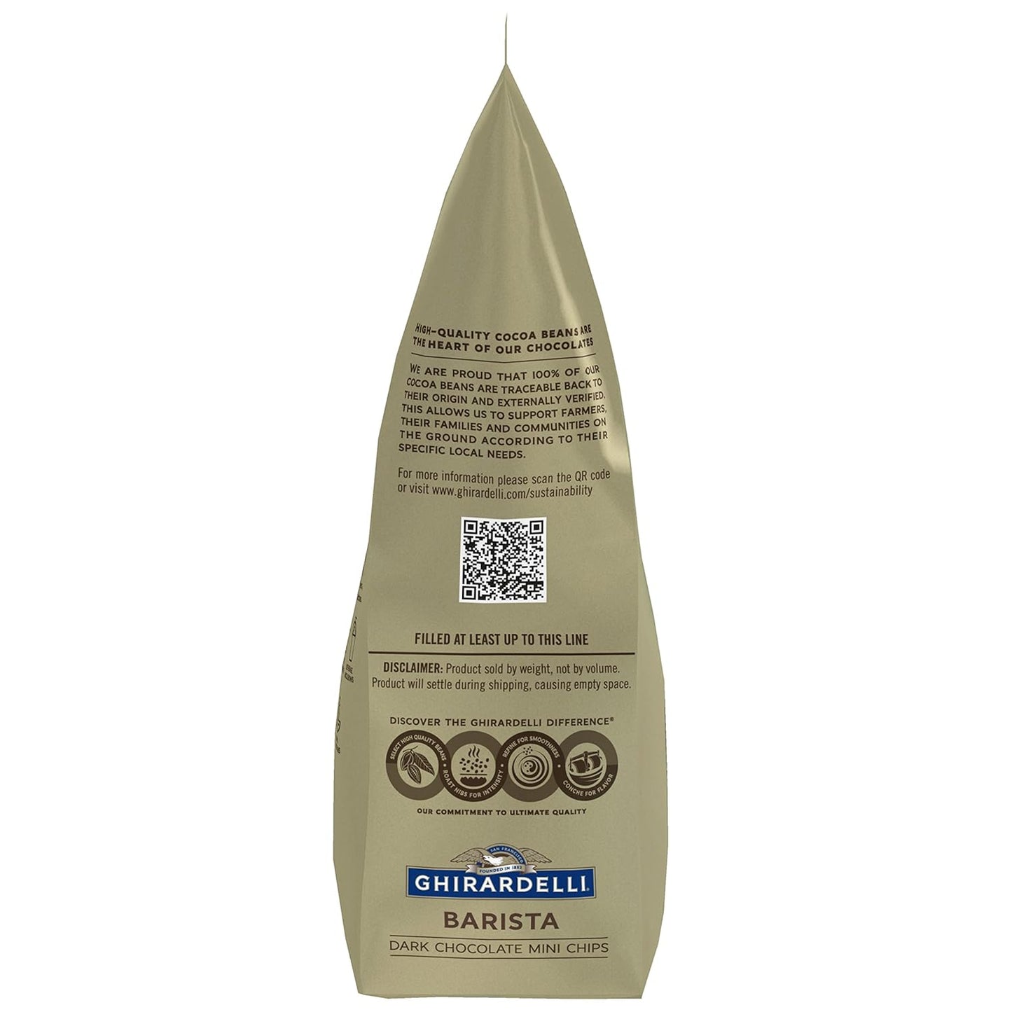 Ghirardelli Chocolate Company Dark Chocolate Barista Mini Chips 10,000 per lb, 5lb. Bag (Pack of 1)