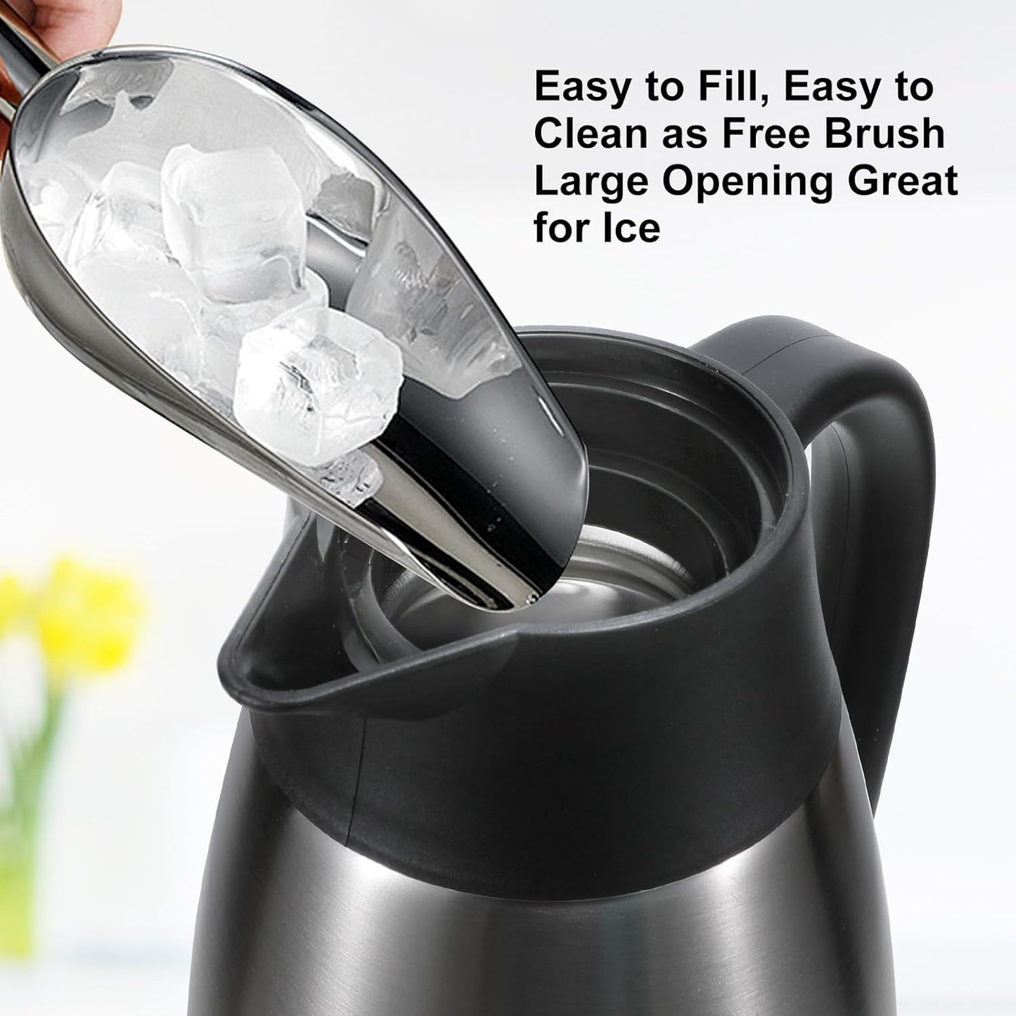 70oz Updated Thermal Stainless Steel Carafe for Hot Coffee & Water, Double Walled Vacuum Carafe (Pink+Pink)