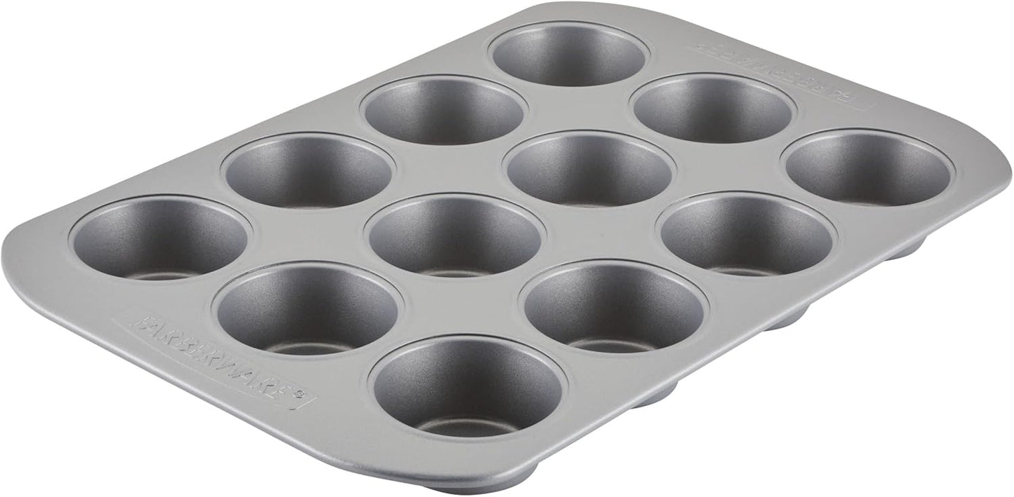 Farberware 12-c. Nonstick Nonstick Bakeware Muffin Pan, Gray
