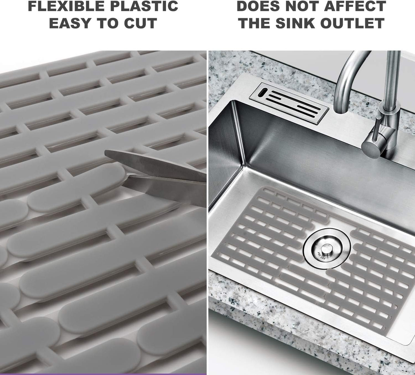 NICE DAY Sink Mat, Sink Protectors for Kitchen Sink By Better Housewares Wok Stand Strong Adsorption And Skid Resistance PVC Free Silicone Sink mat (2 Packs Sink Mats 16"x12.9" Large)