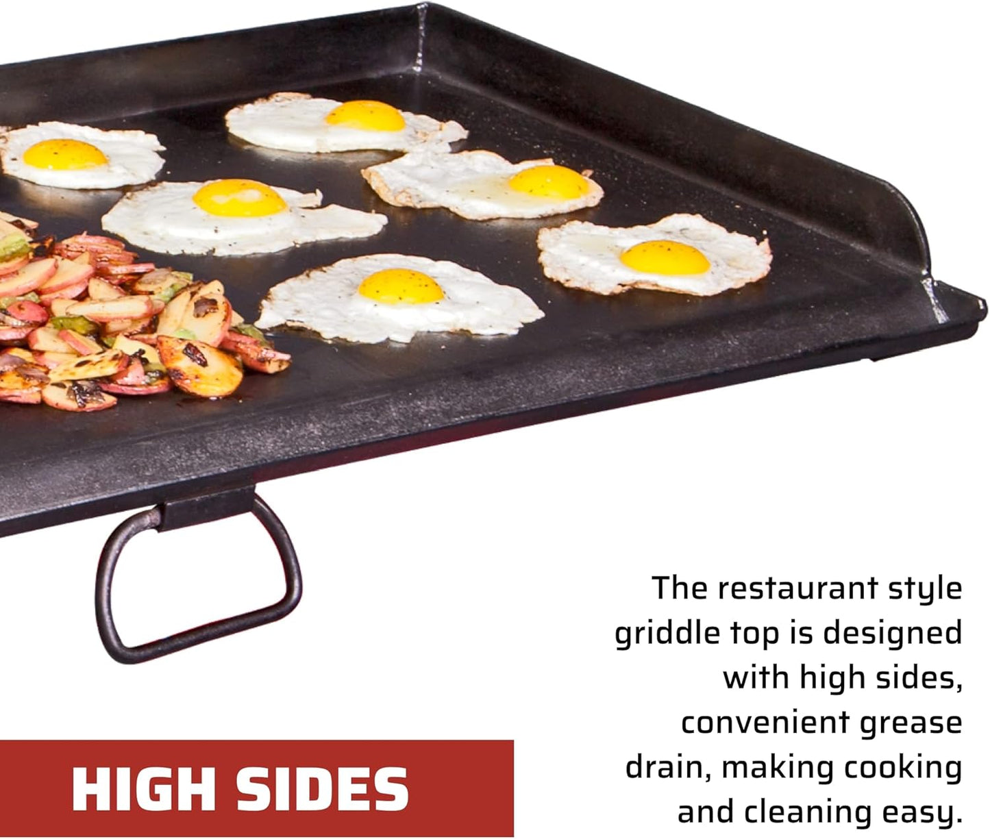 Camp Chef 3-Burner Griddle - Professional Flat Top Griddle for Camp Chef Cooking Systems - Outdoor Cooking Equipment - Fits 16" Cooking Systems