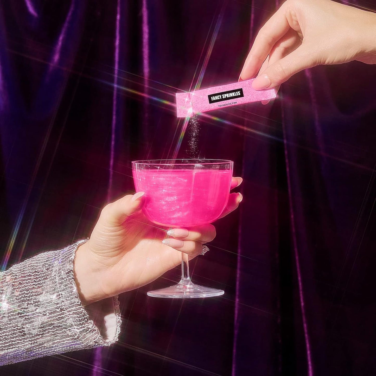 Fancy Sprinkles BFF Set (Opulust and Pretty Young Thing) Edible Glitter Packets Portable & On-The-Go for Sparkling Drinks, Champagne, Cocktails, Wine, Beer, & more. (2 Pack)