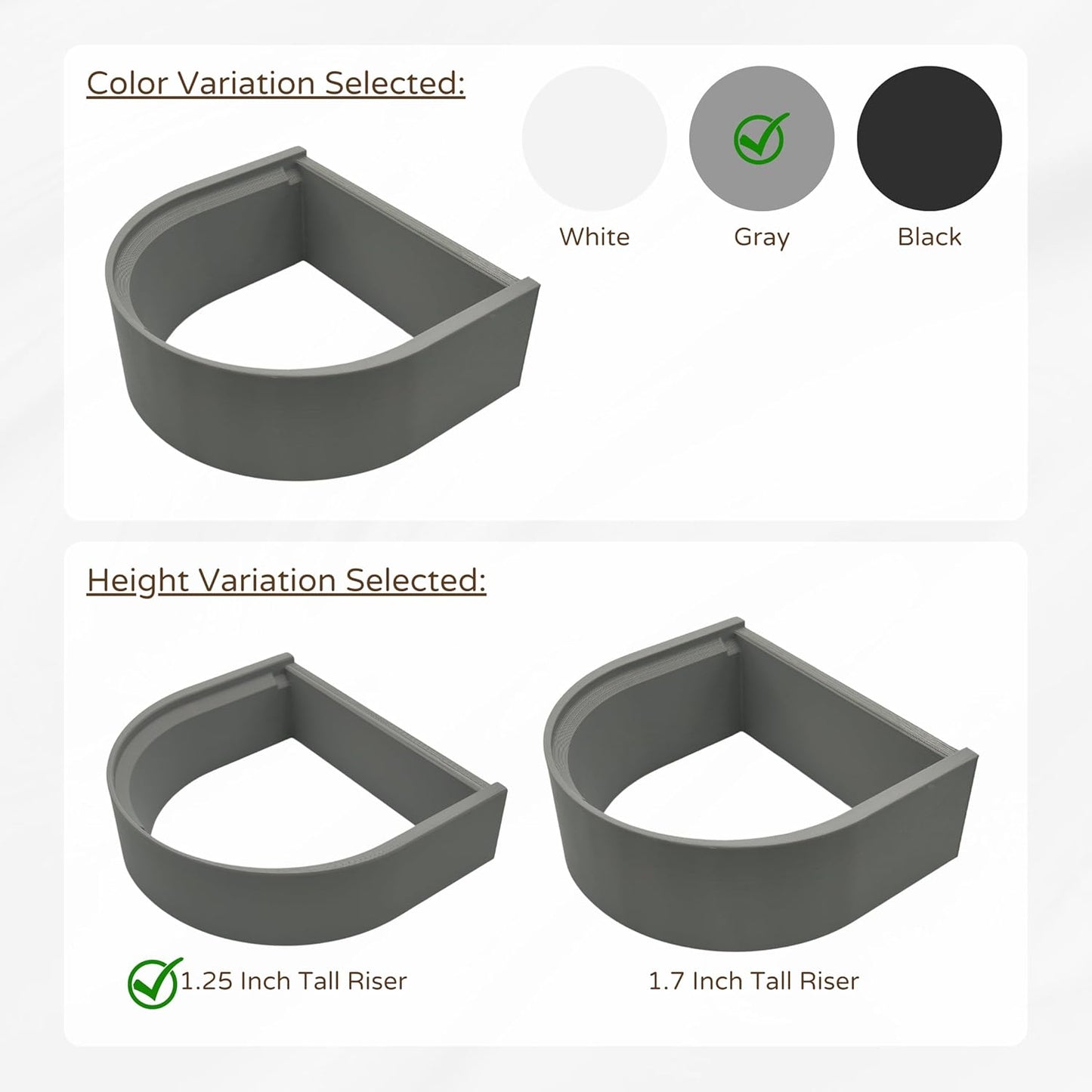 Drip Tray Mug/Cup Riser Made for the Keurig to Reduce Splashes - Riser Only (Gray, K-Slim 1.25 Inches Tall)