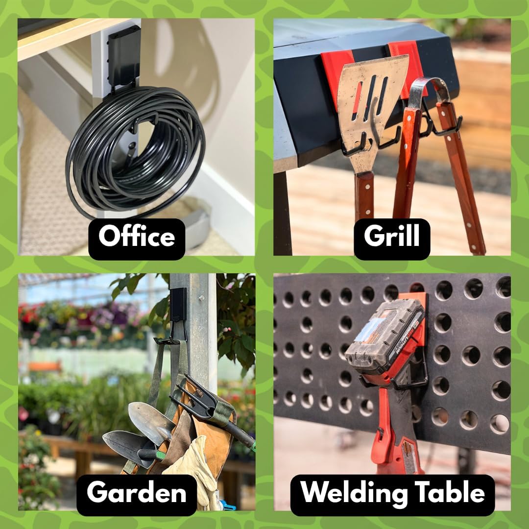 GATOR MAGNETICS MEGA 4.5 in Open Hooks, 45 lb Heavy Duty Magnetic Hooks for Steel Surfaces, Patented Easy-Release, Non-Slip Grip – Storage & Organization, Garage, Home Tools & Gear Storage – 3 Pack