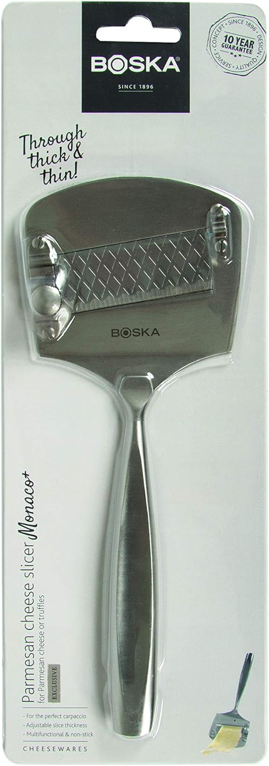 BOSKA 307103 Monaco+ Hard Cheese Slicer, Large, Silver