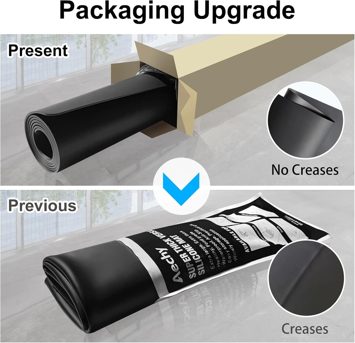 AECHY Extra Large Silicone Mat 35.3"x23.5"x0.08", Multipurpose Silicone Mat Thick Heat Resistant Mat Shipped Rolled Up Kitchen Counter Mat Waterproof Nonslip Silicone Mats for Kitchen Counter Black