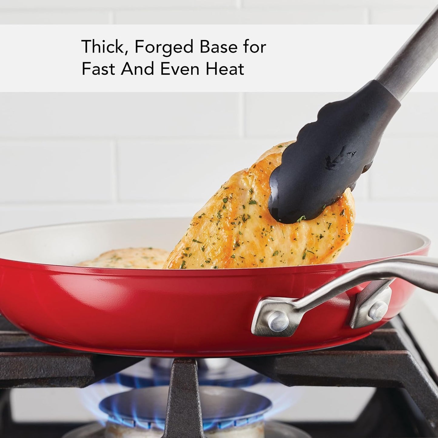 KitchenAid Hard Anodized Ceramic 9-Piece Nonstick Cookware Set – Includes Fry Pans, Saucepan, Stockpot, Durable, Even Heating, Oven Safe to 500°F, Empire Red